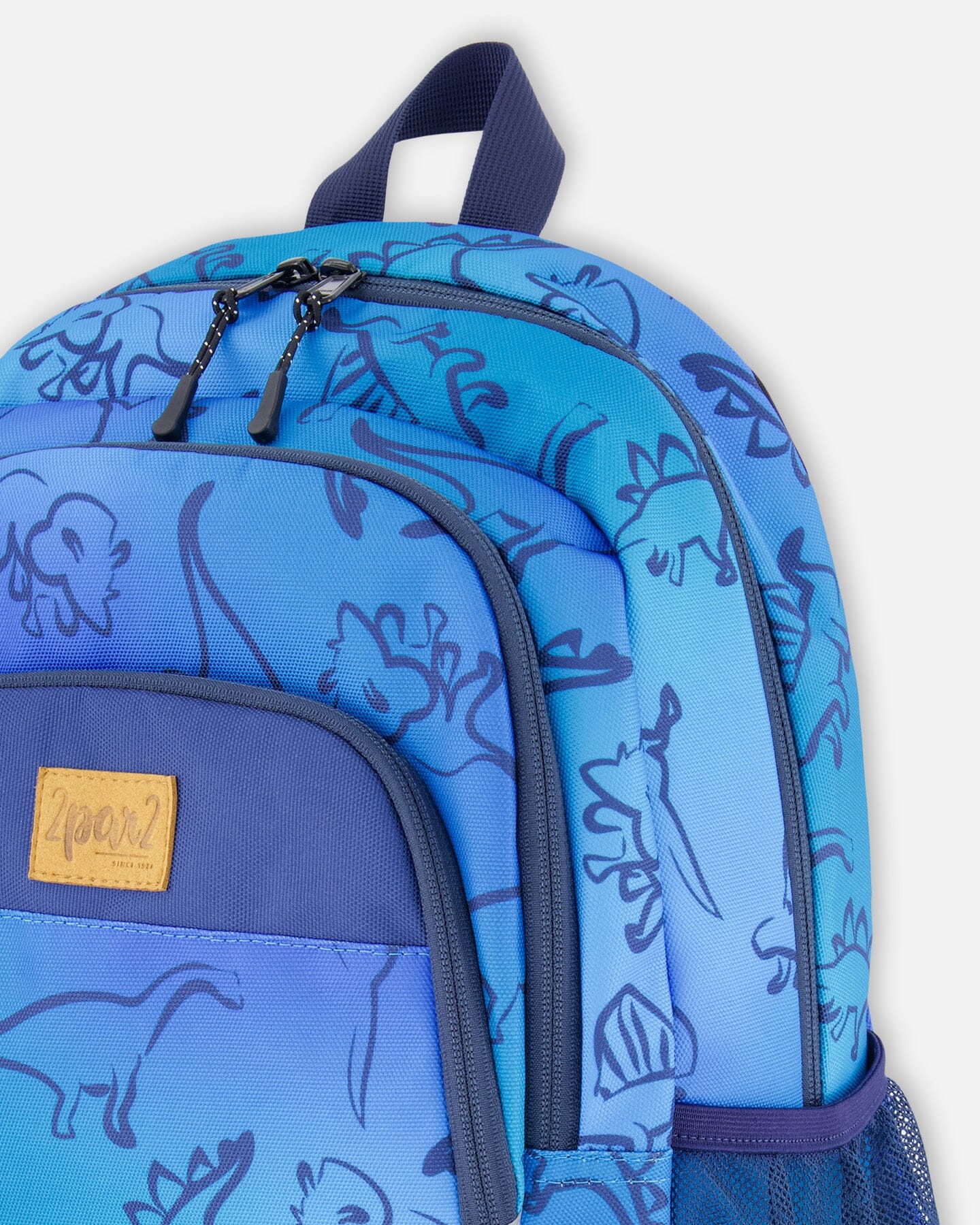 Little Kids Backpack Blue Gradient Dinosaur Print - Deux par Deux