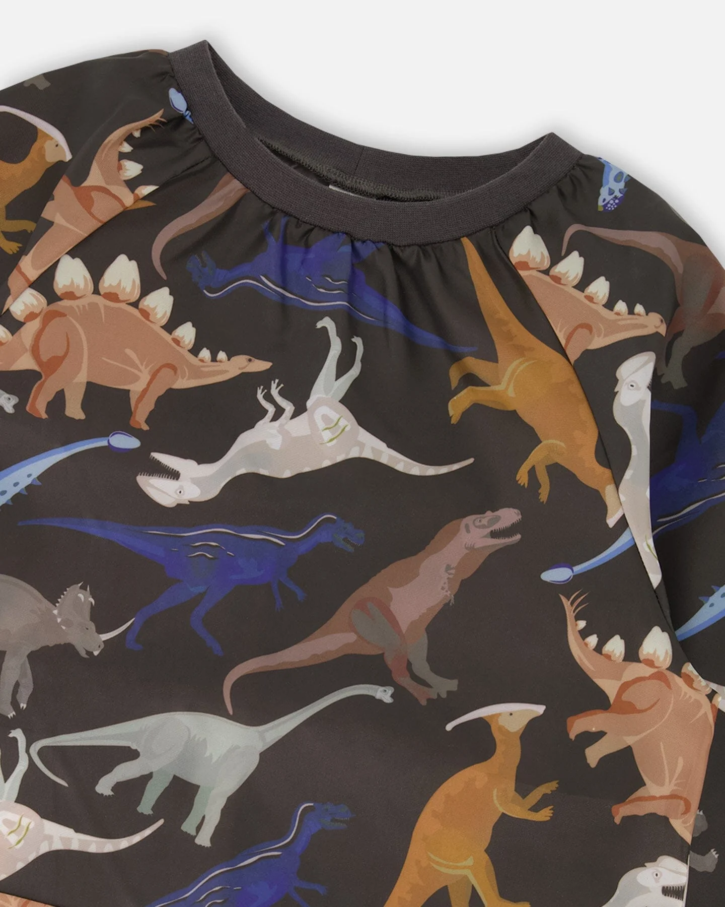 School Apron Black Dinosaur Print - Deux par Deux
