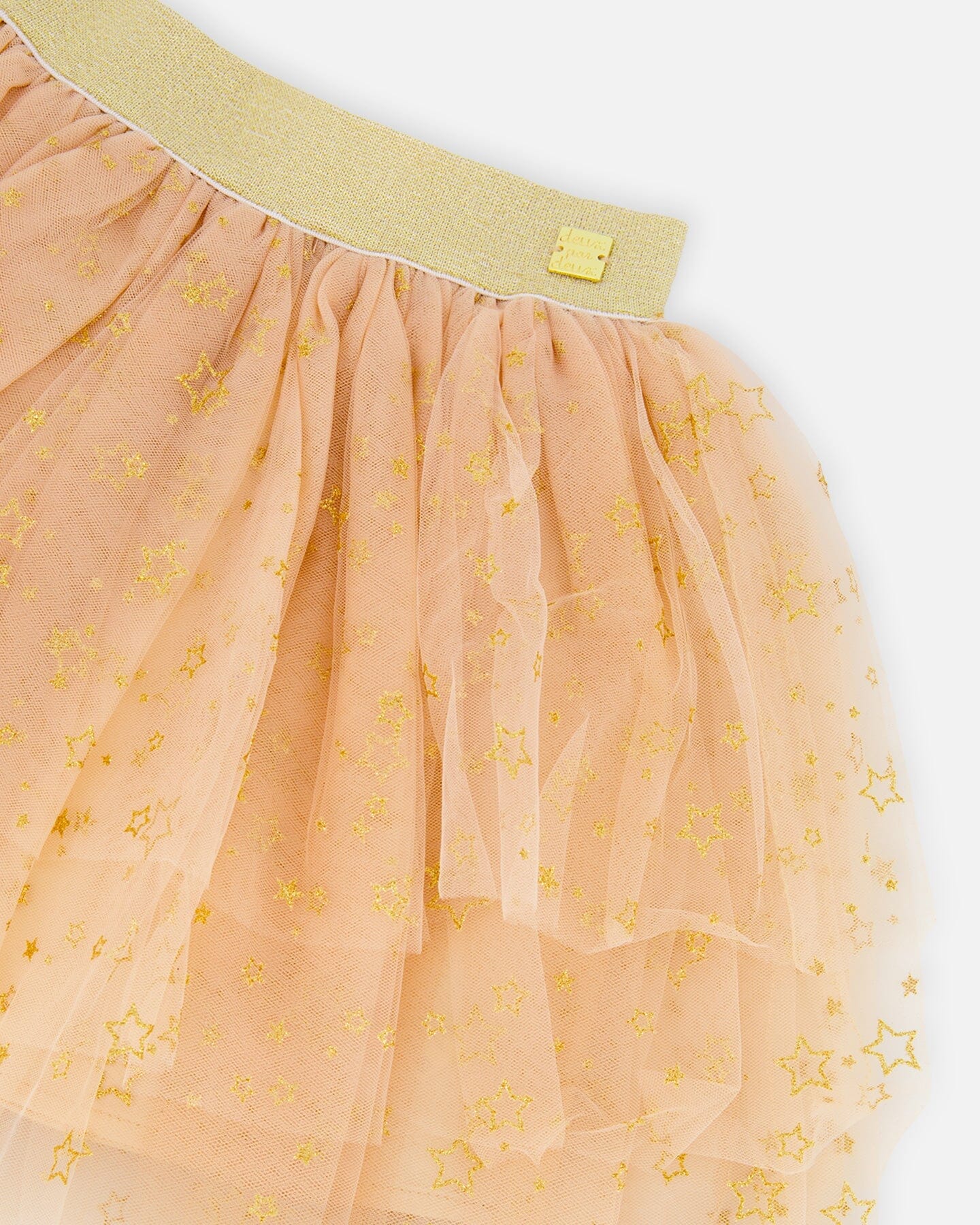 Multi Layer Glittering Mesh Skirt Beige - Deux par Deux