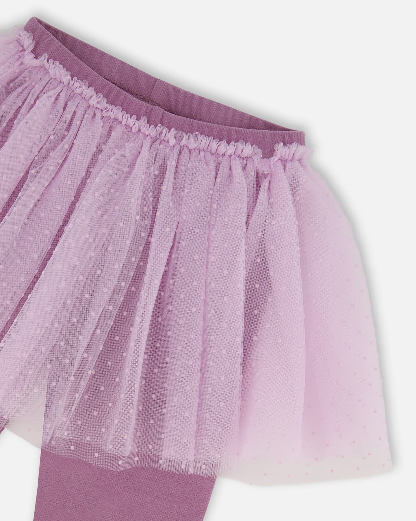 Leggings With Tulle Skirt Purple Gray - Deux par Deux