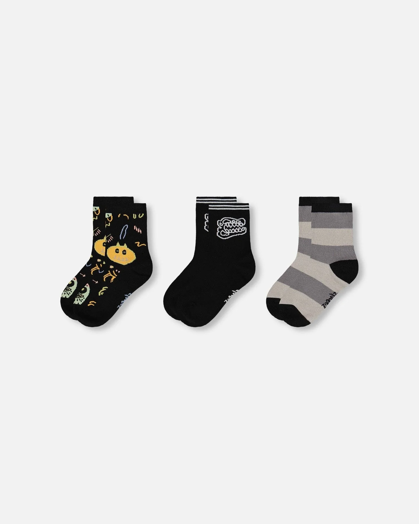 3-Pack Knit Socks Black - Deux par Deux