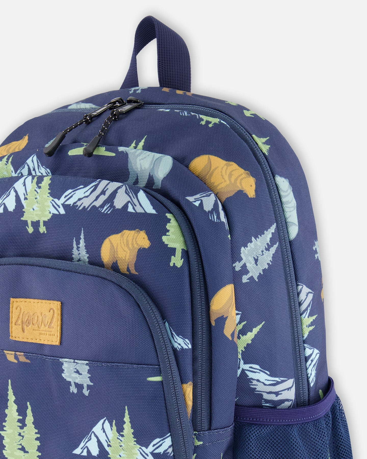 Little Kids Backpack Navy Animal Print - Deux par Deux