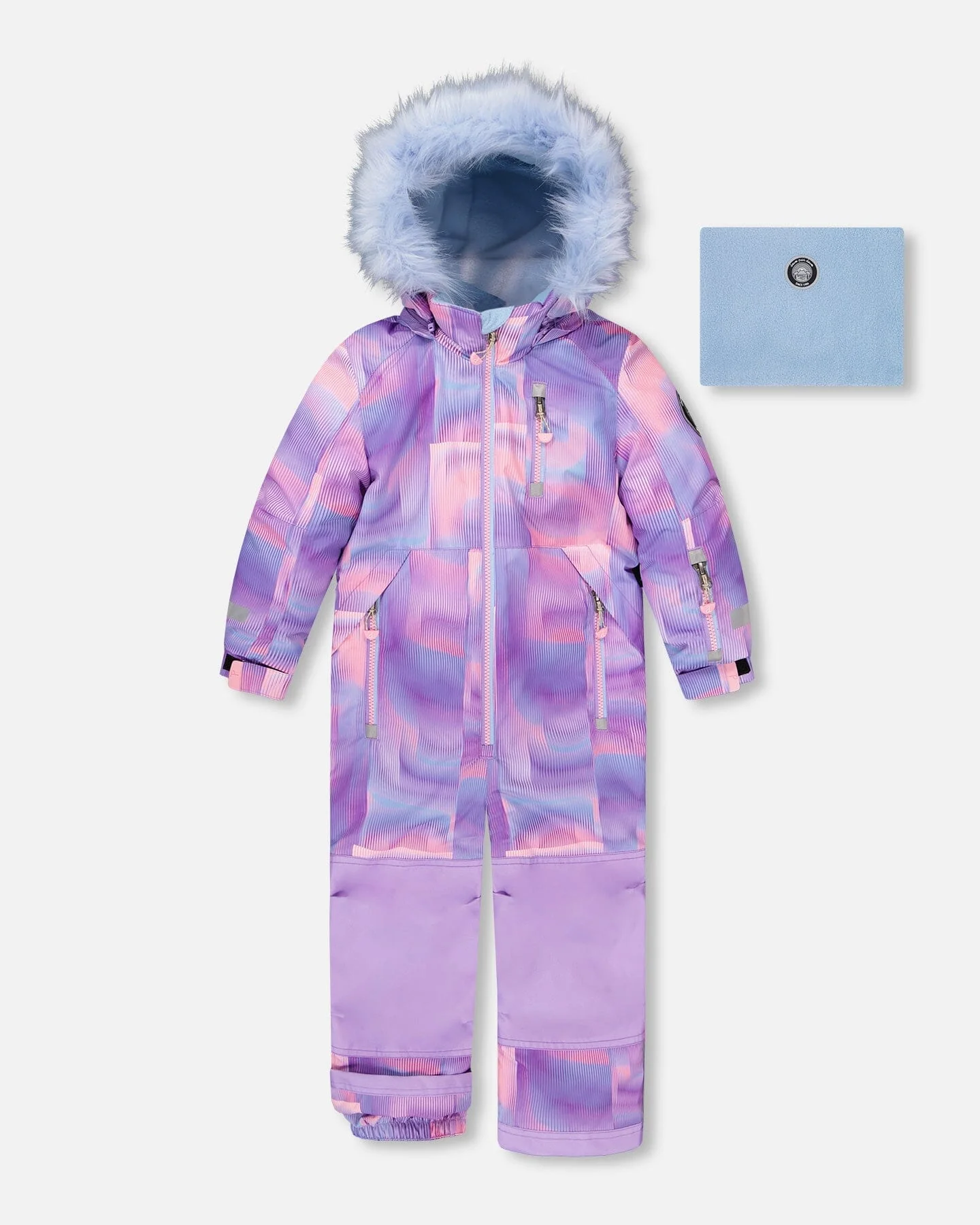 One-Piece Play Snowsuit Purple Geo - Deux par Deux