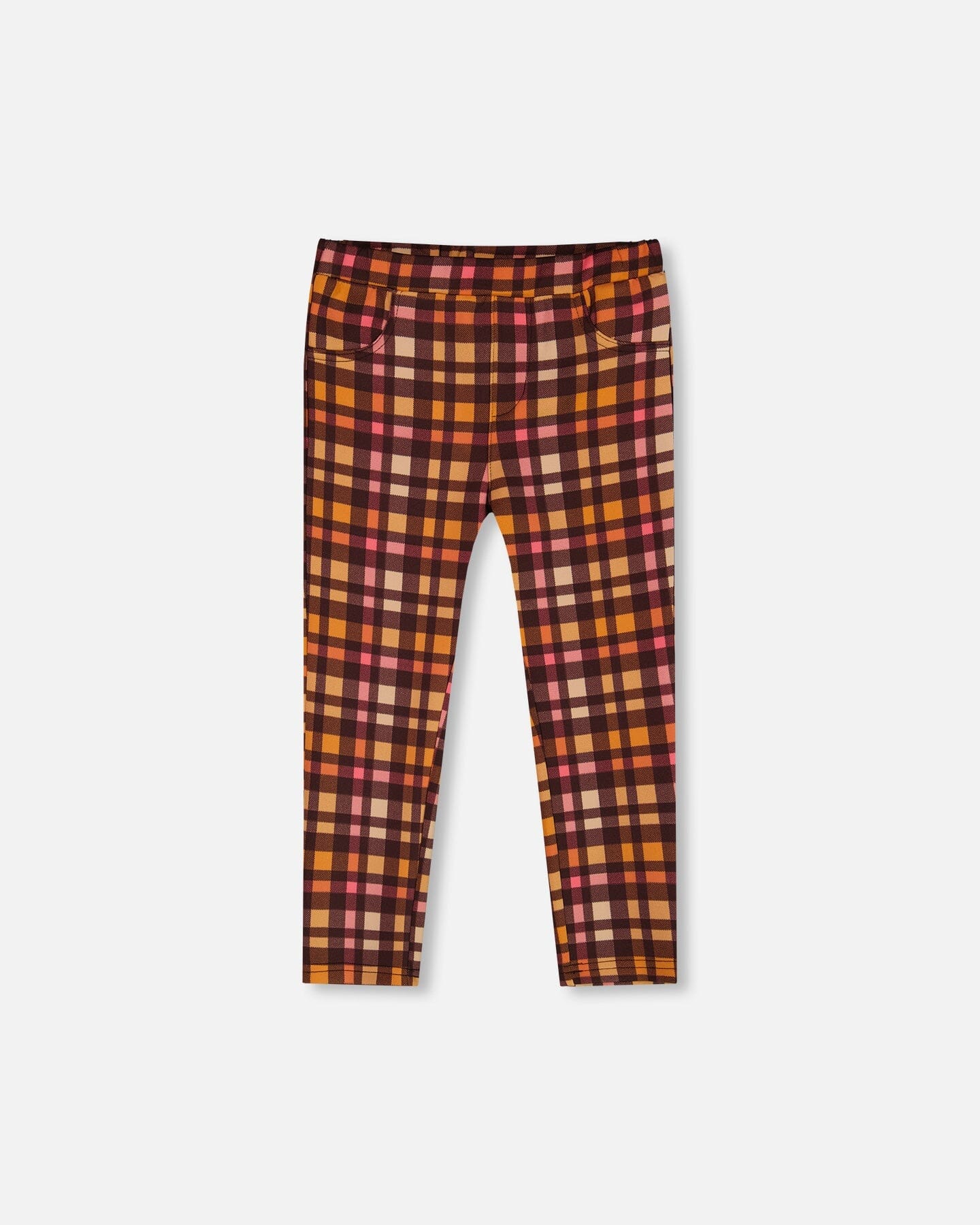 Milano Treggings Plaid Magenta And Brown - Deux par Deux