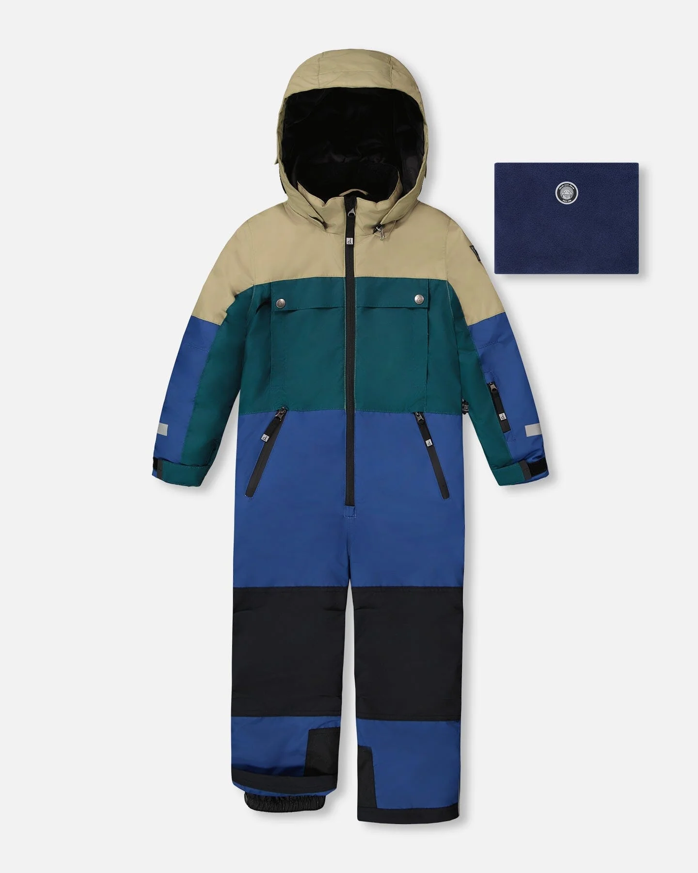 One-Piece Teknik Snowsuit Colorblocked Navy Blue - Deux par Deux