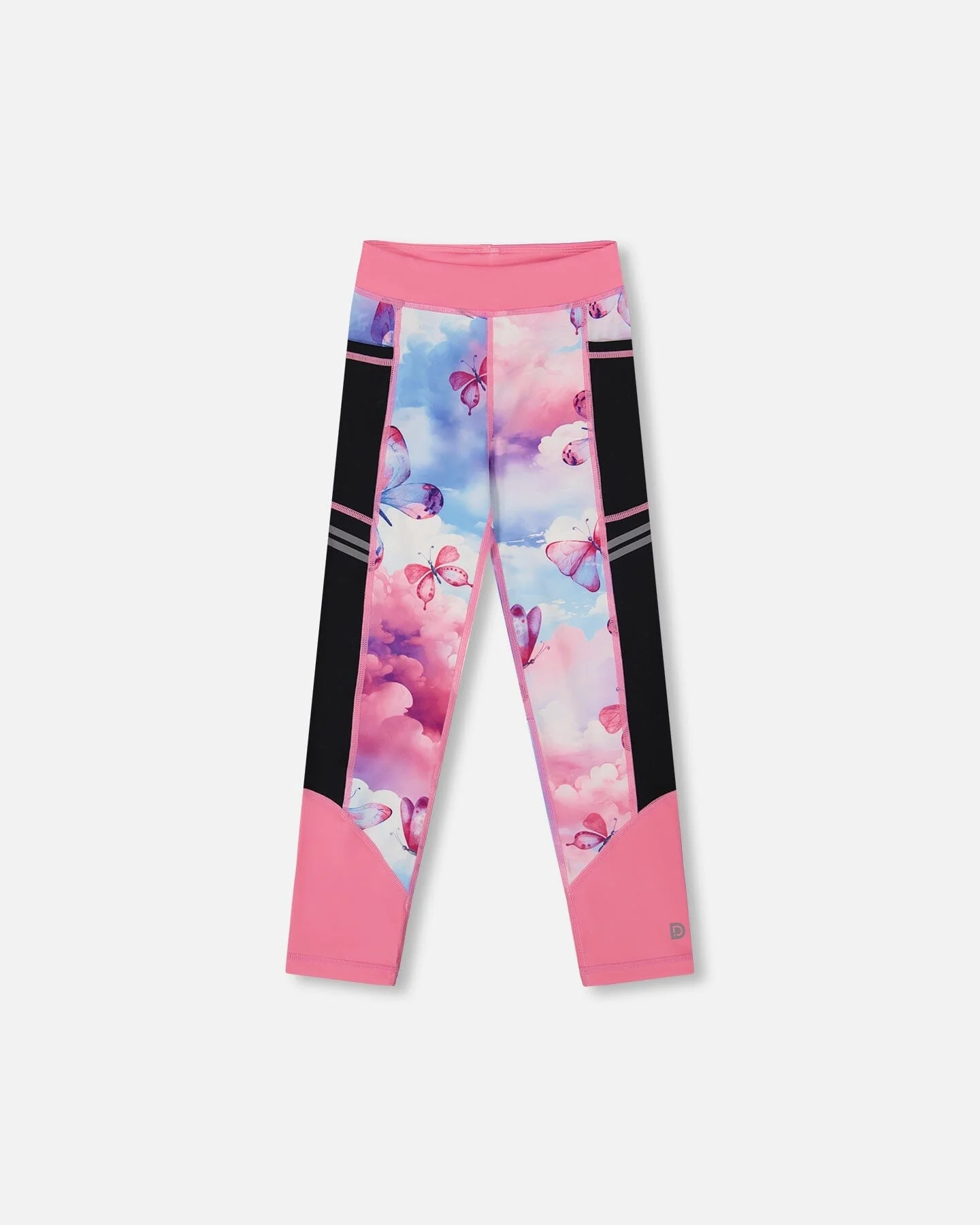 Printed Athletic Leggings Pink, Blue And Butterflies - Deux par Deux