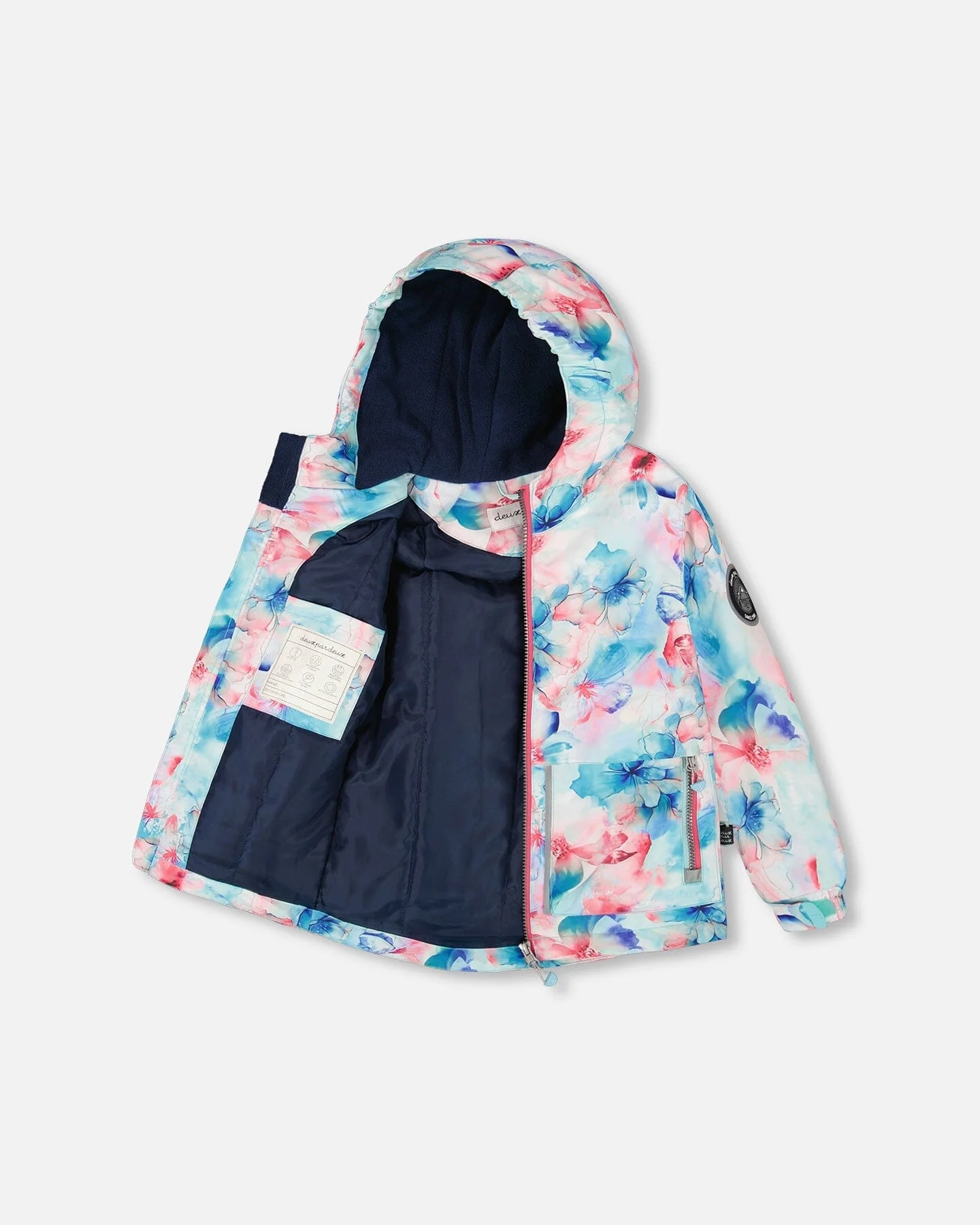 Two-Piece Chill Outerwear Set With Light Insulation Turquoise Blue - Deux par Deux