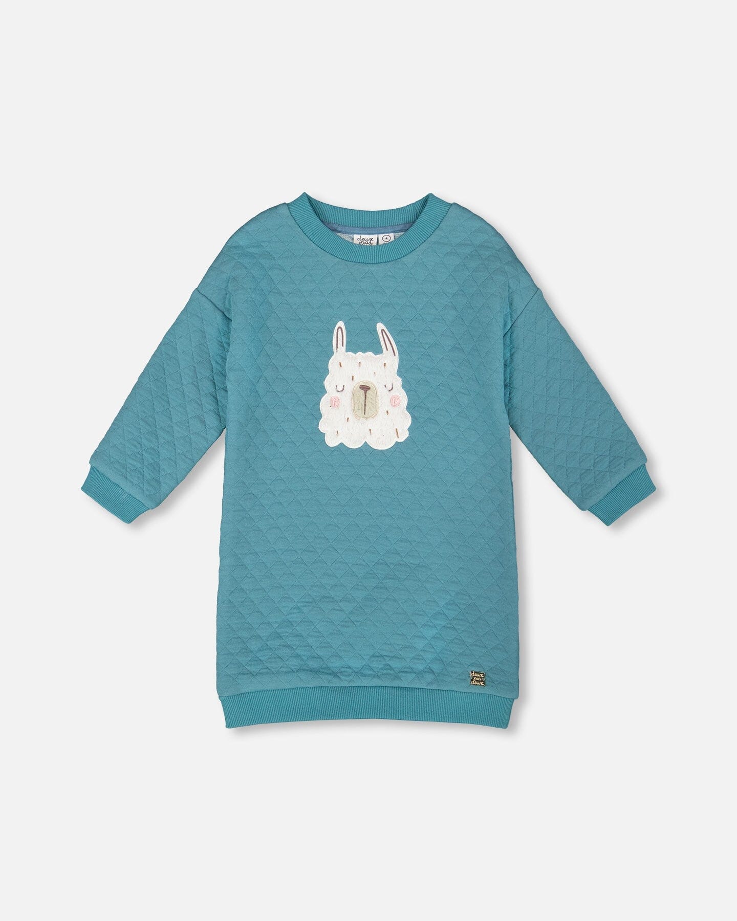 Quilted Tunic Dress Turquoise Blue - Deux par Deux