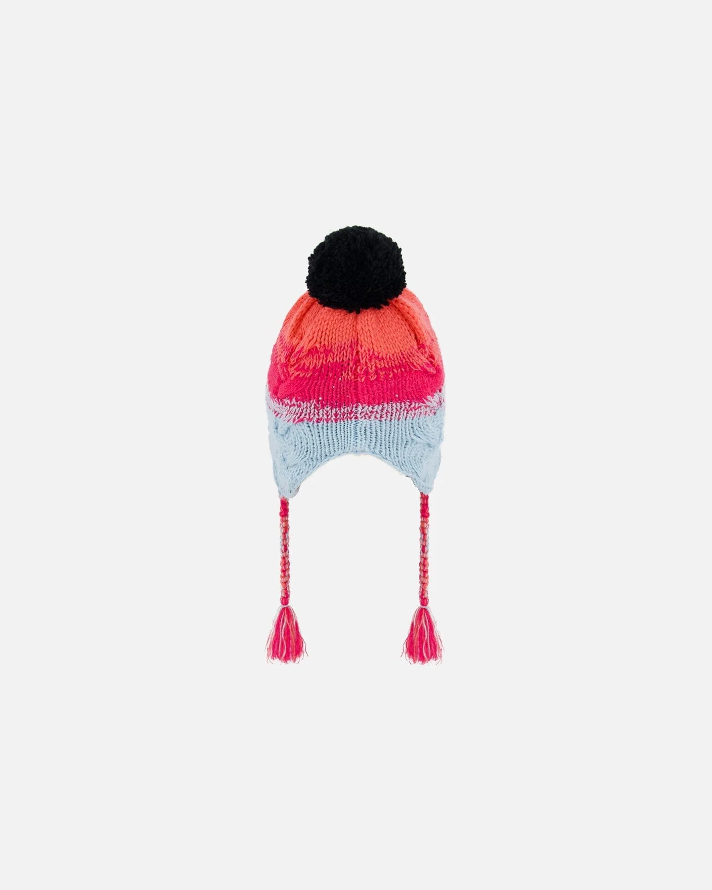Peruvian Knit Hat Gradient Blue, Coral And Fuschia - Deux par Deux