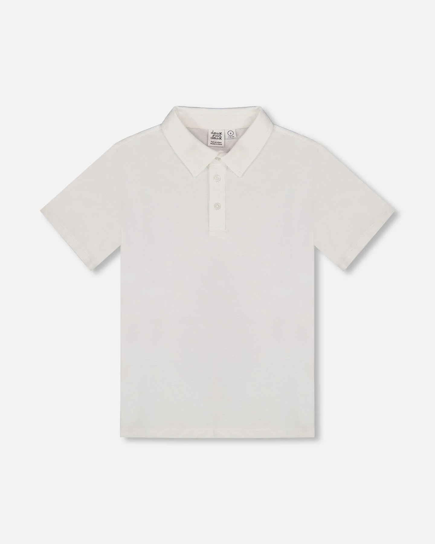 Short Sleeve Polo Shirt White - Deux par Deux