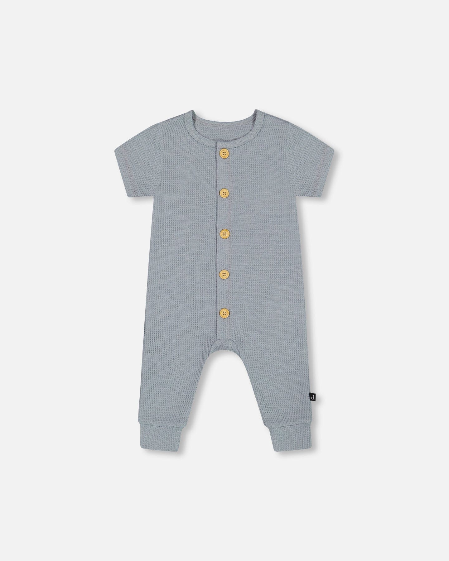 Waffle Cotton Jumpsuit Blue Gray - Deux par Deux