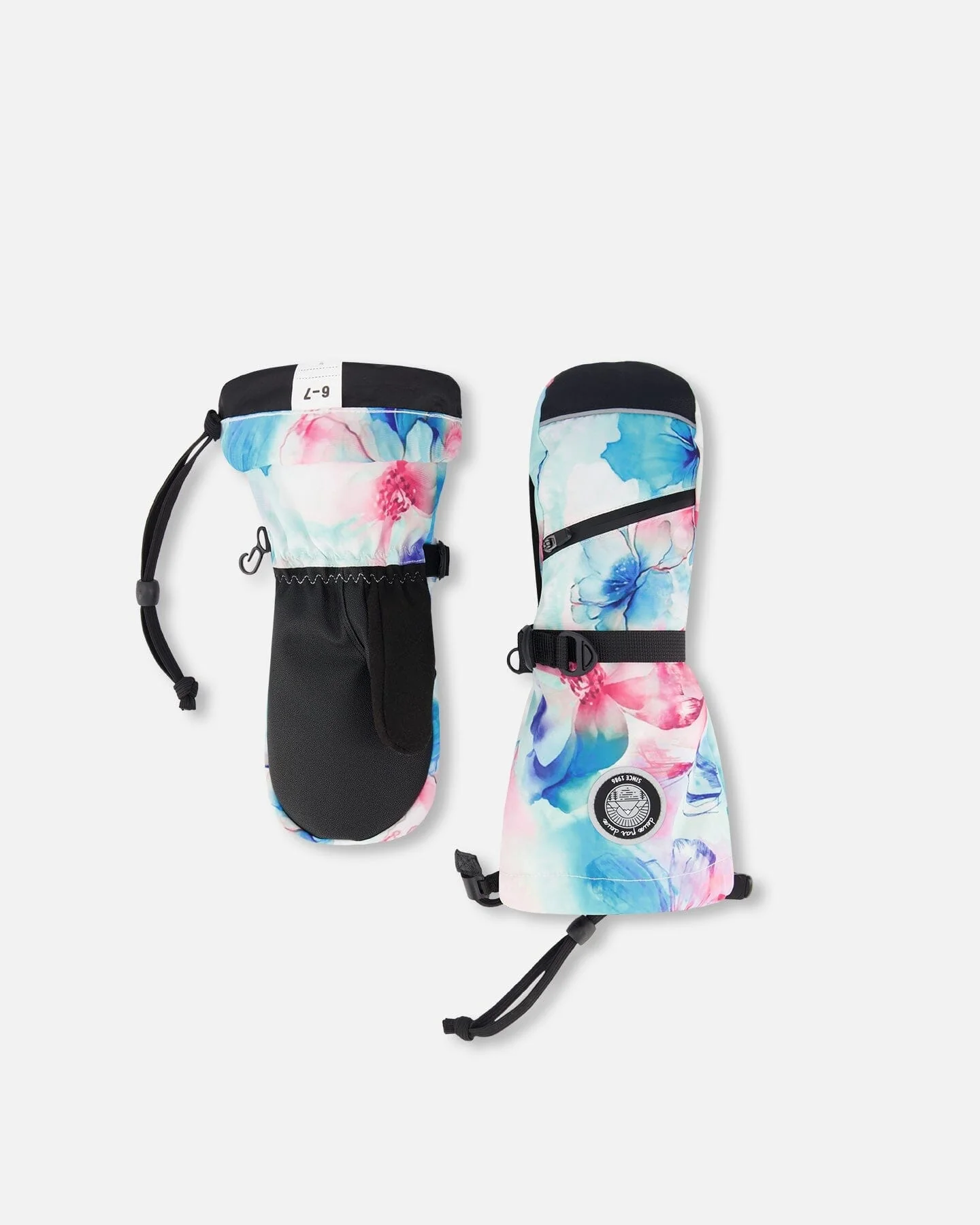 Winter Mittens Teknik Blue Flower Print - Deux par Deux