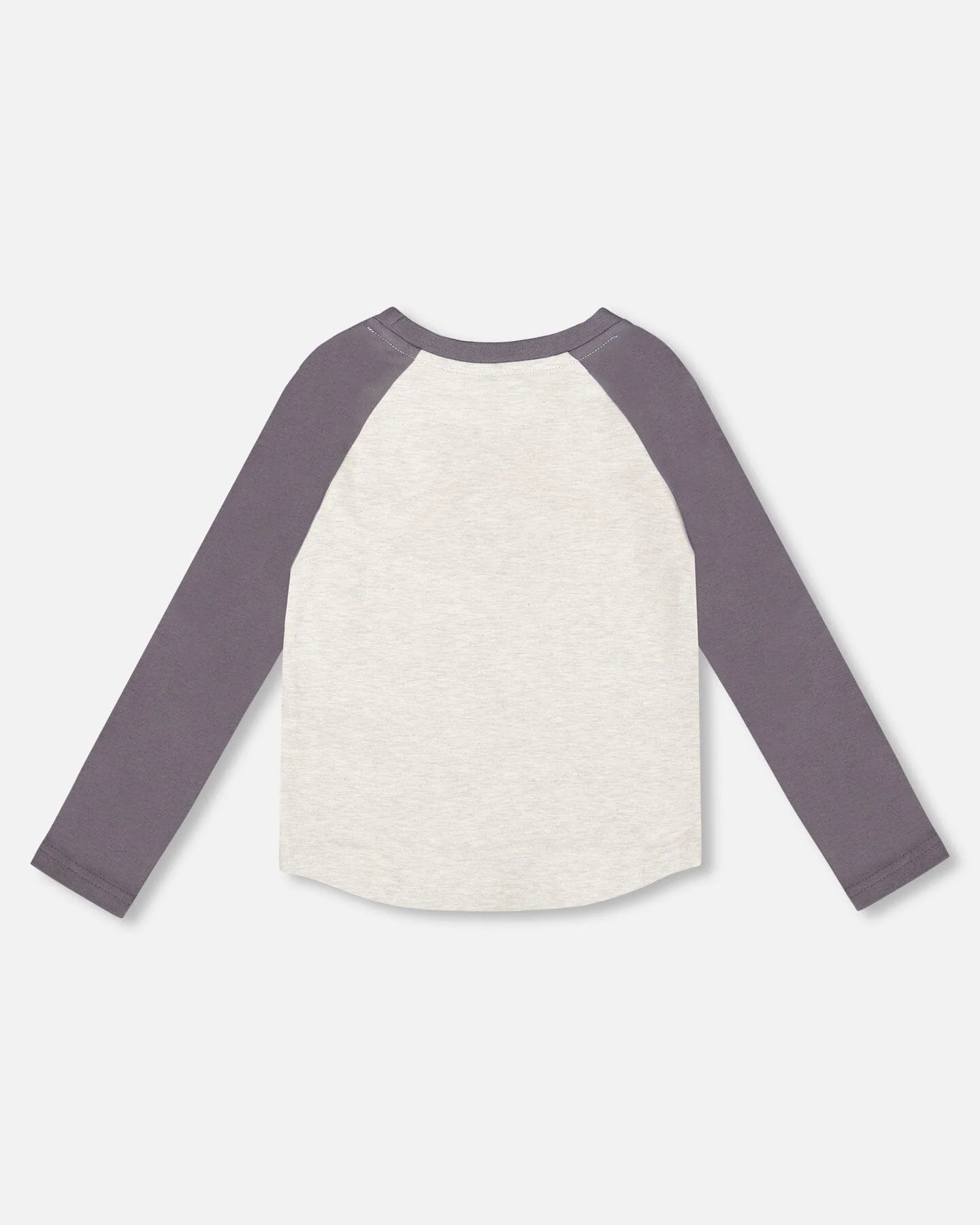 Raglan Sleeve Organic Cotton Jersey Tee Light Heather Gray - Deux par Deux