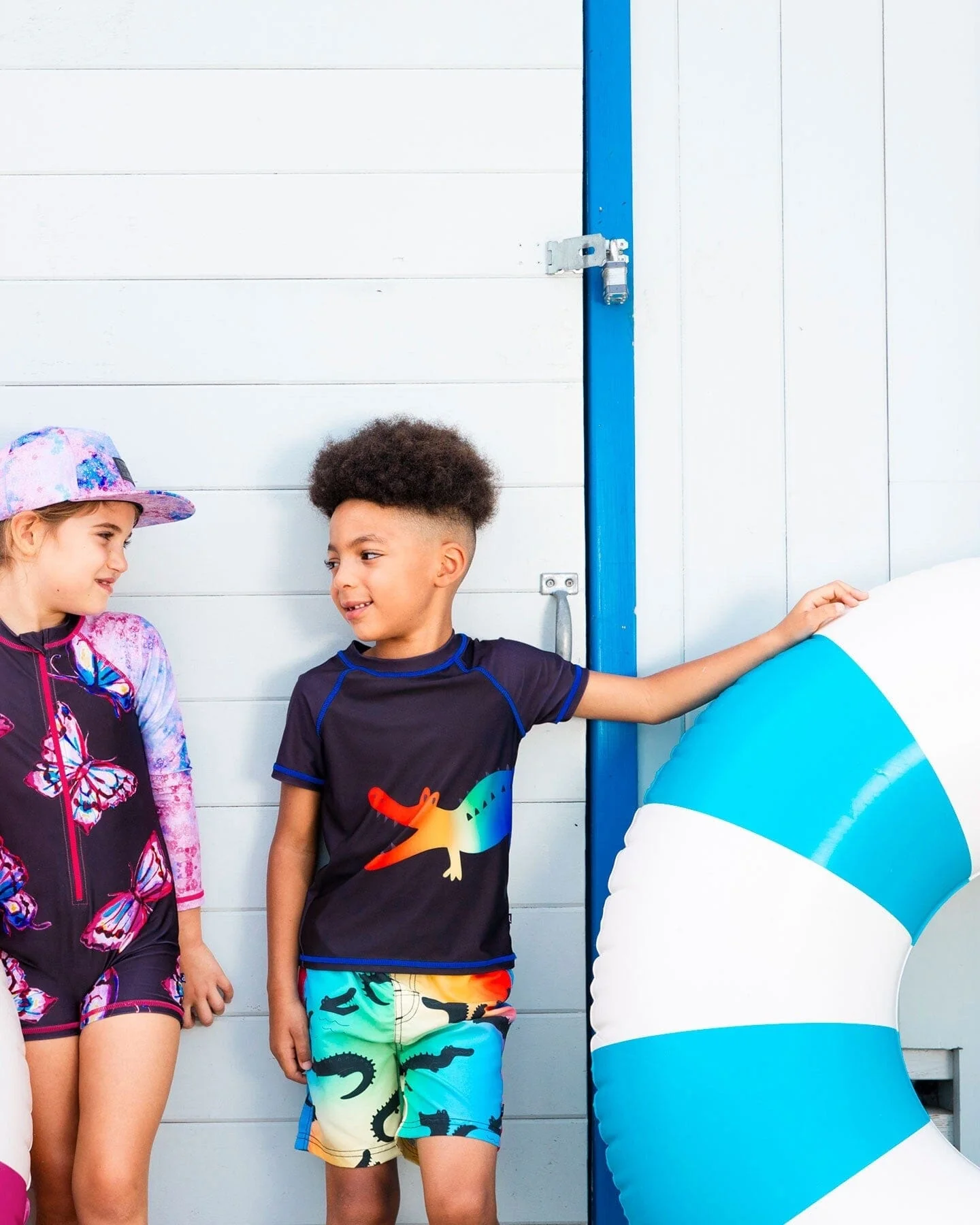 Printed Boardshorts Multicolored Crocodile - Deux par Deux