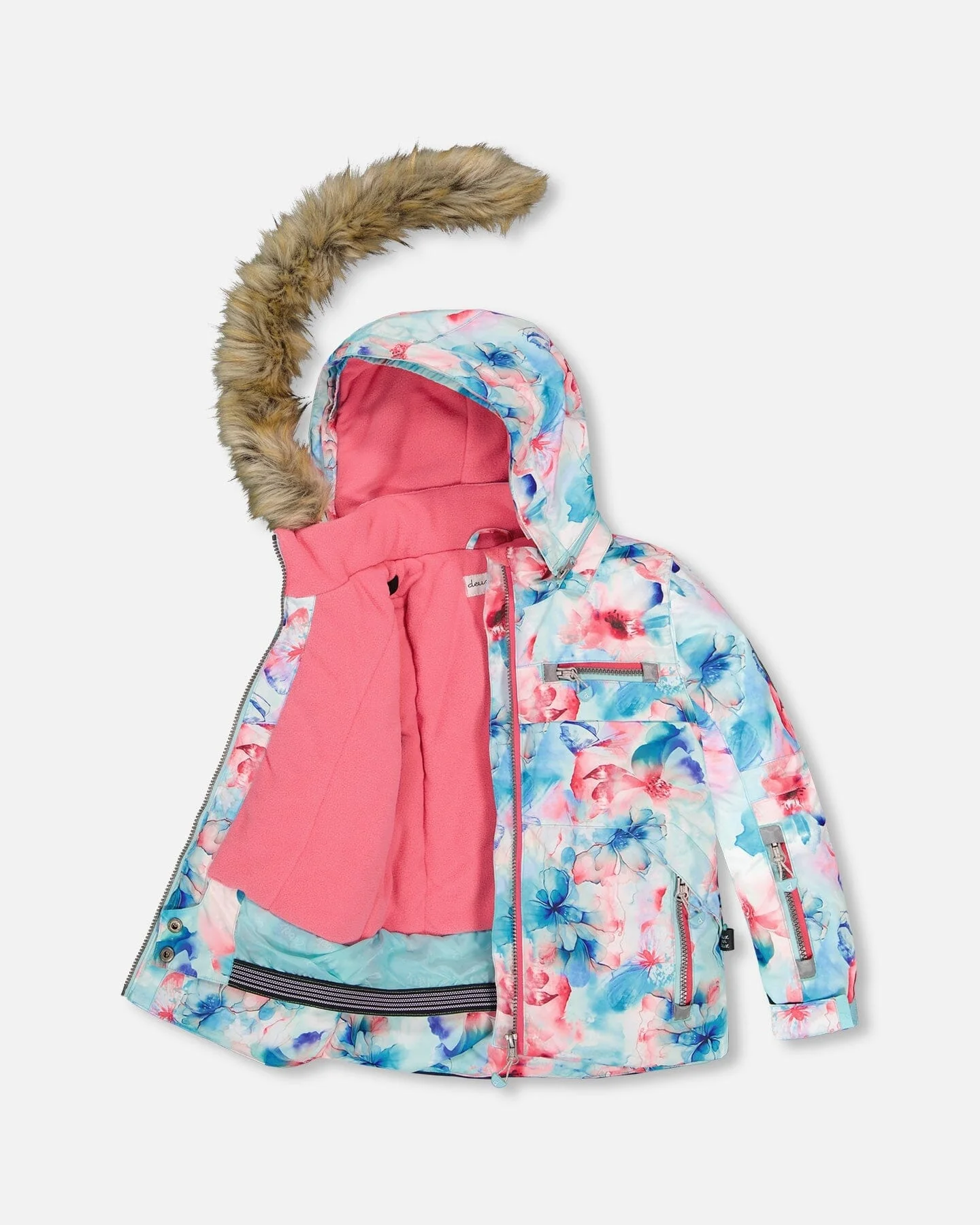 Two-Piece Play Snowsuit With Printed Jacket Flash Coral - Deux par Deux