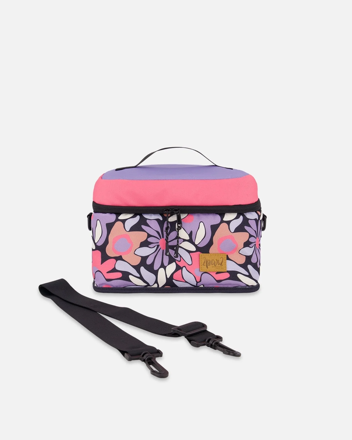 Lunch Box Black Retro Flower Print - Deux par Deux