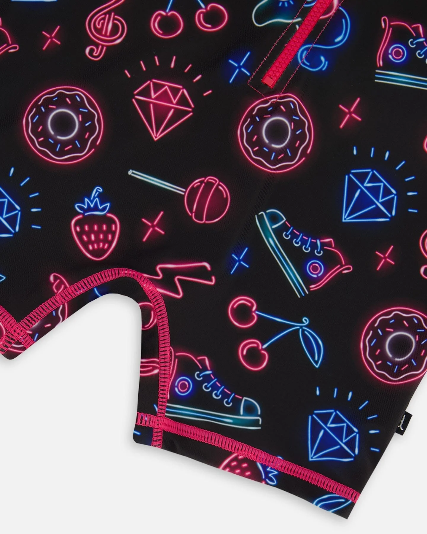 Printed Long Sleeve One-Piece Rashguard Black And Blue And Pink Items - Deux par Deux