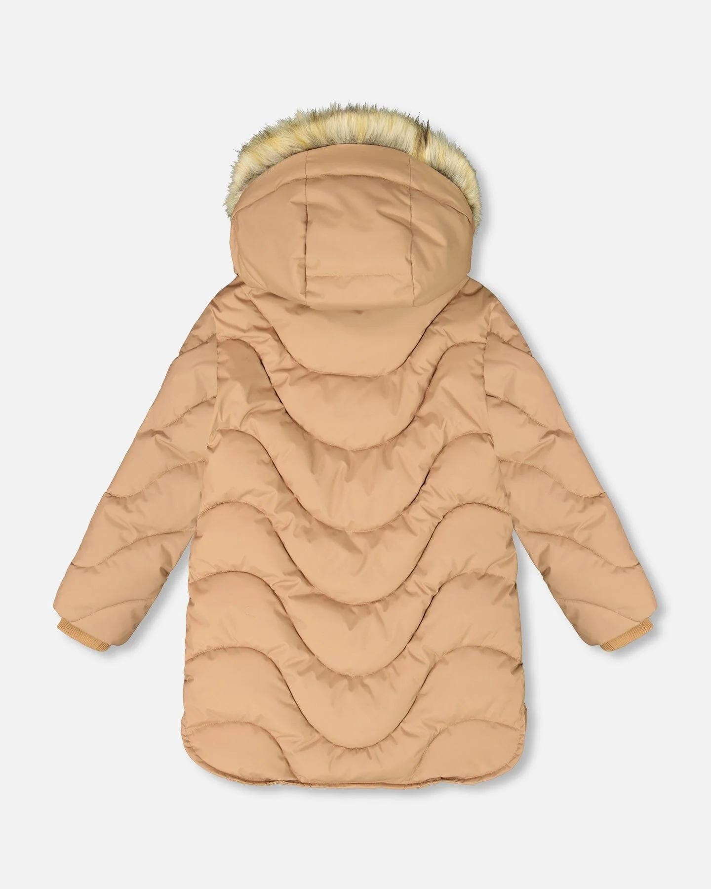 Long Wavy Quilt Puffy Winter Coat Chanterelle - Deux par Deux