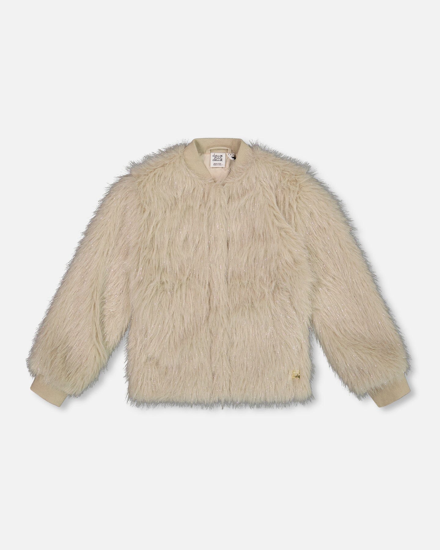 Short Faux Fur Coat Beige - Deux par Deux