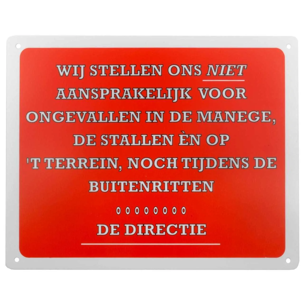 Sign: not liable