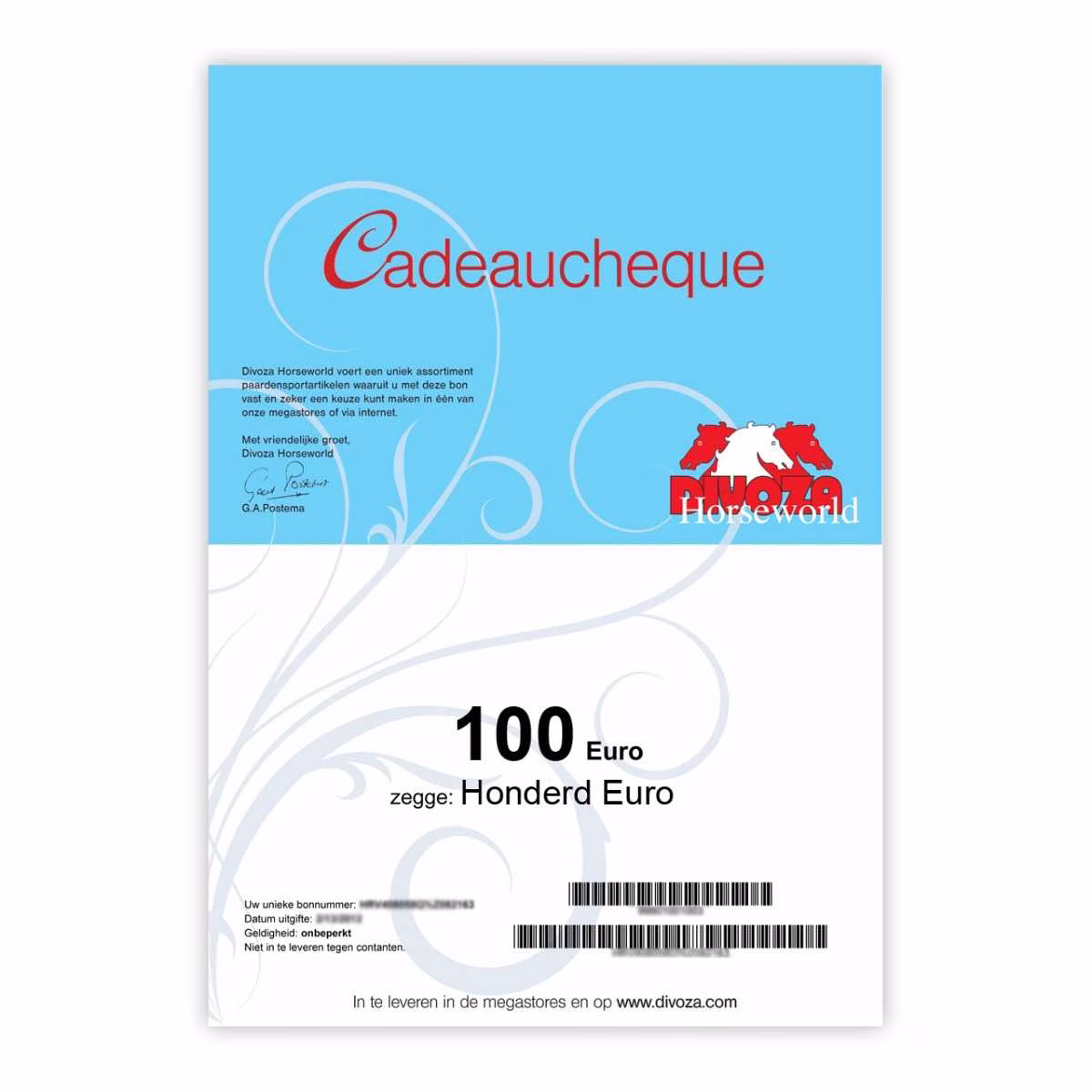 Divoza Gift Voucher 100 Euro