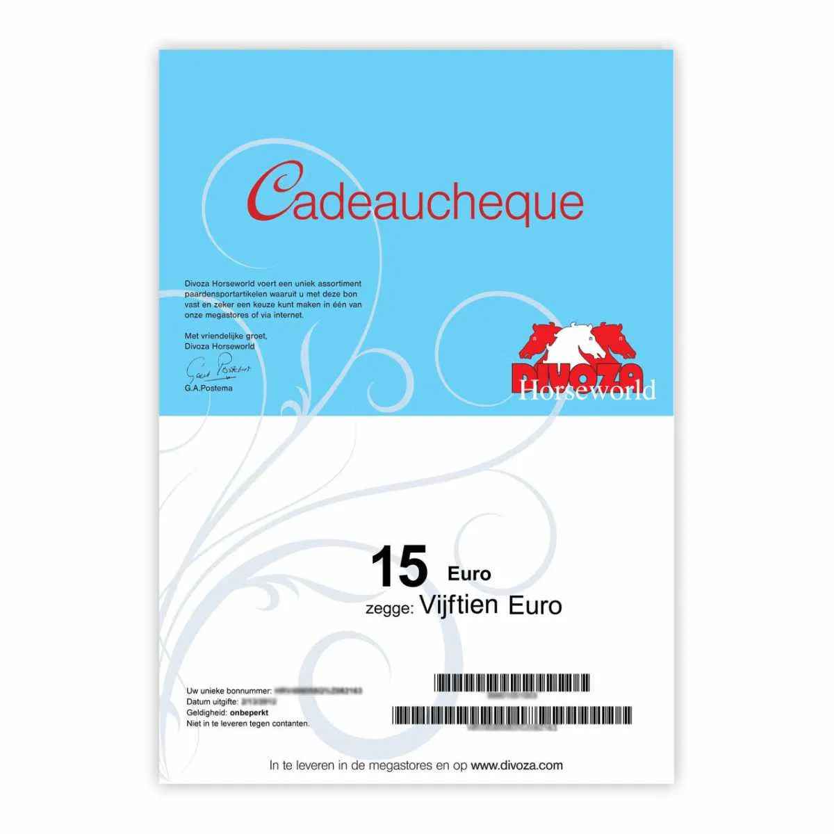 Divoza Gift Voucher 15 Euro