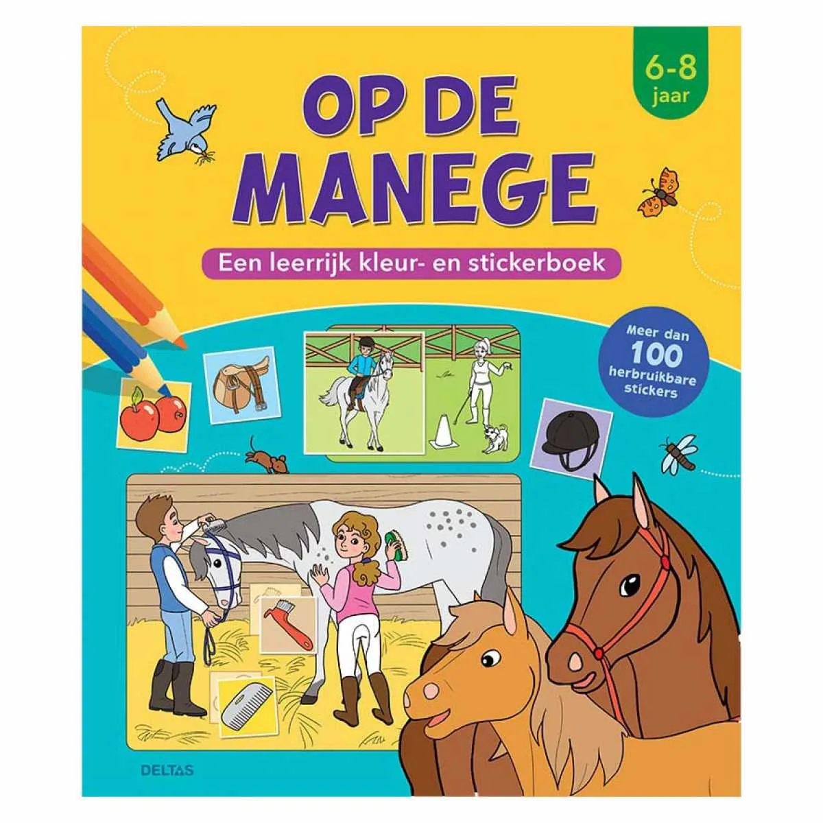 At the riding school, Coloring and sticker book