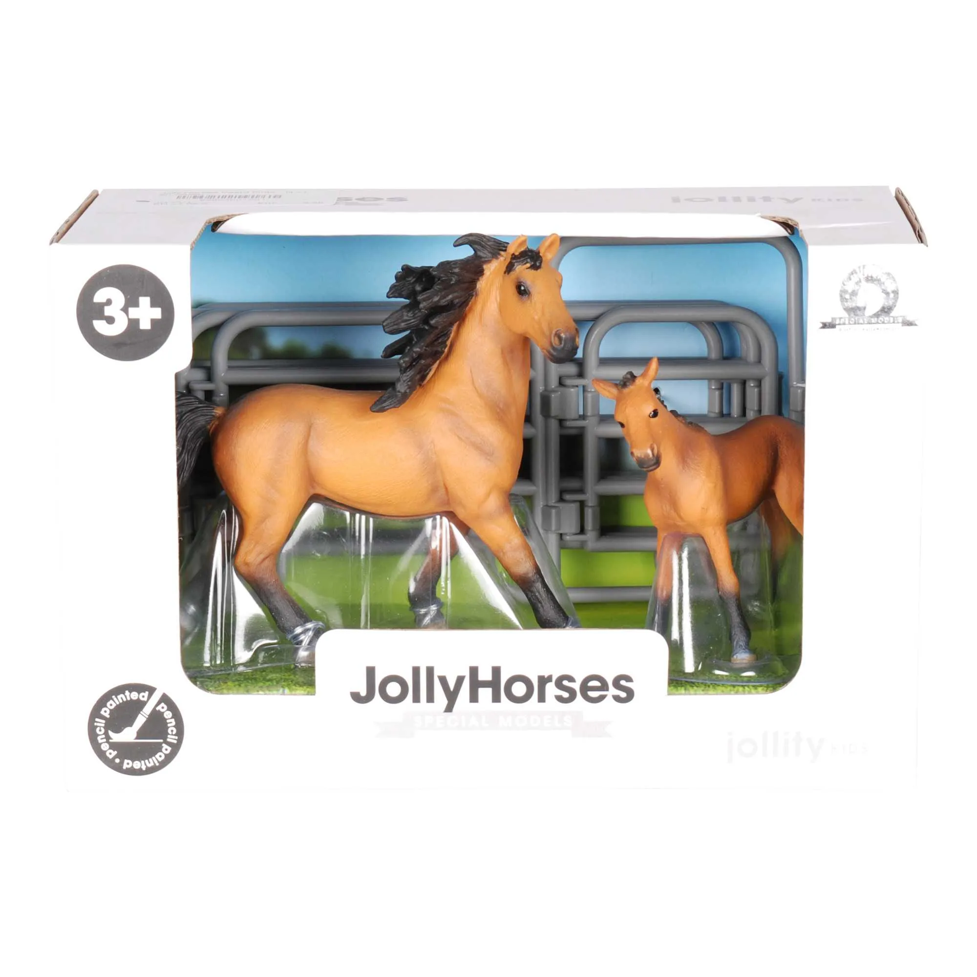 JollyHorses Pinto toy horse with foal