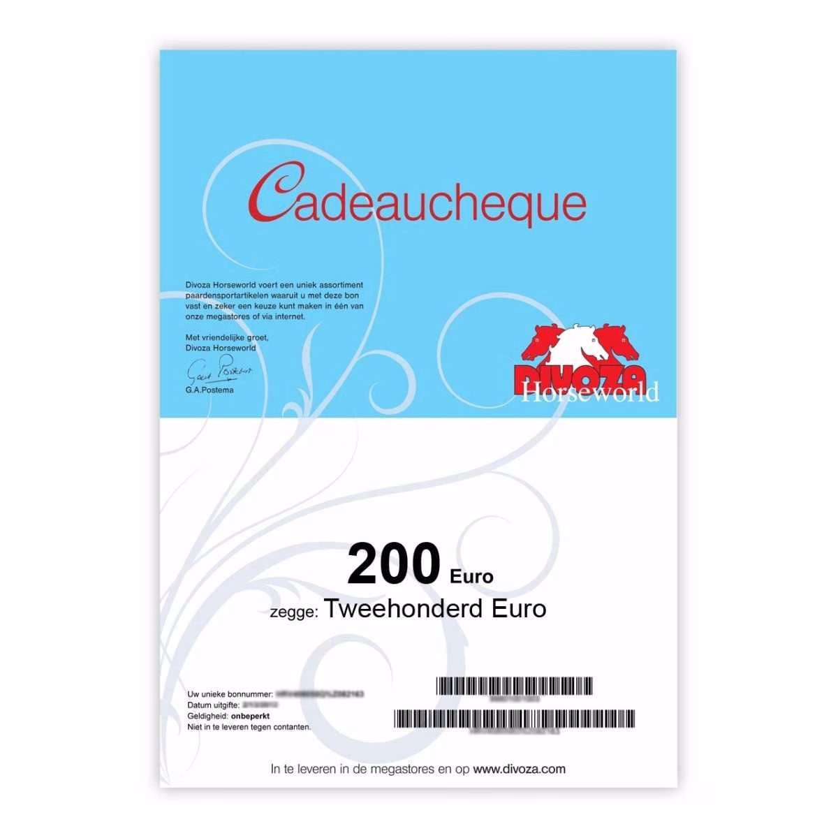 Divoza Gift Voucher 200 Euro