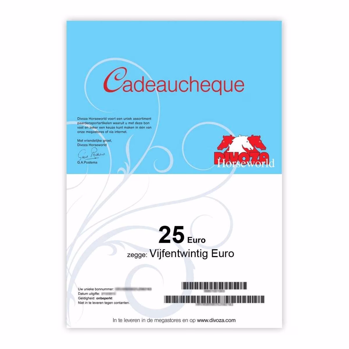 Divoza Gift Voucher 25 Euro