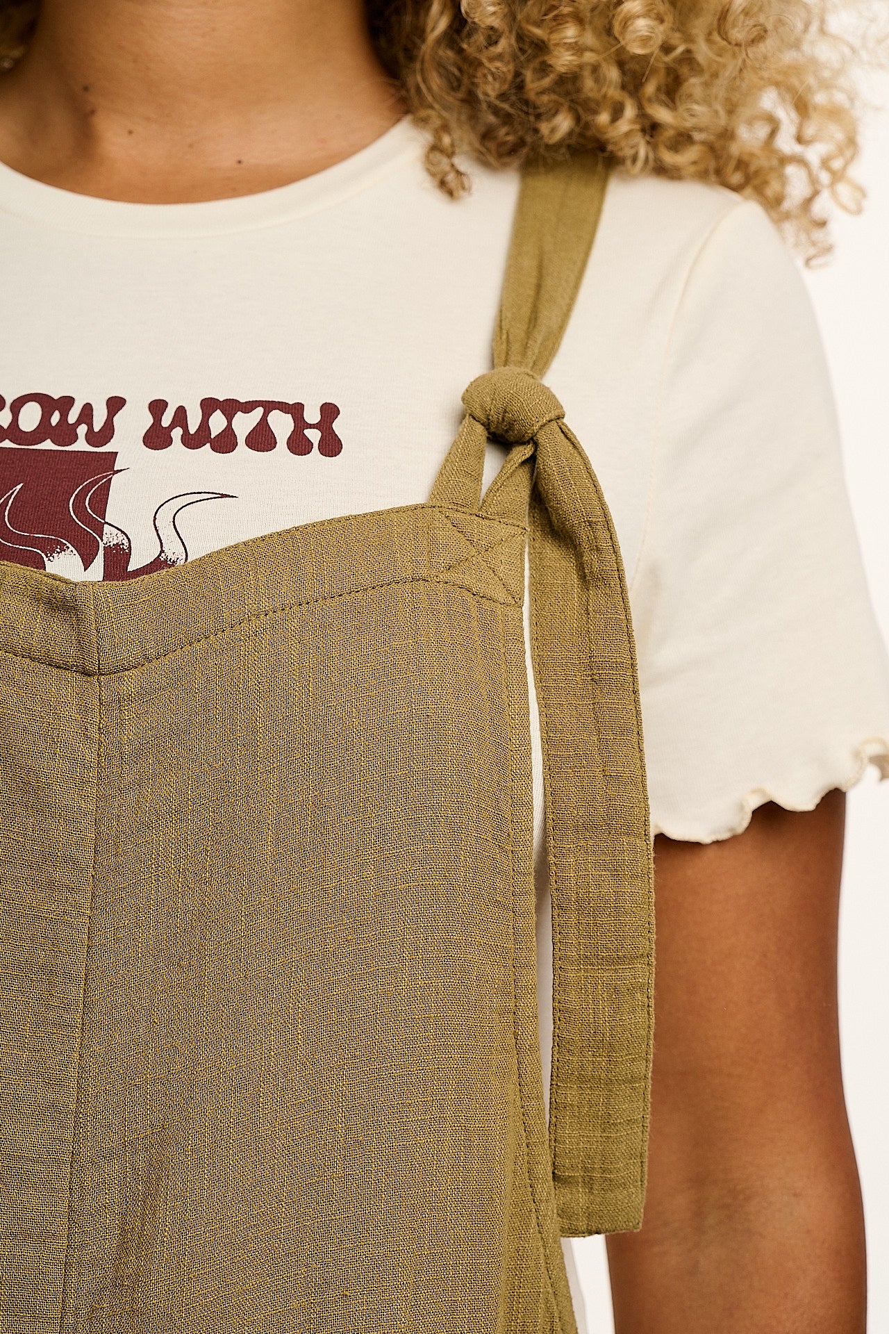 Rudy - Cotton Gauze Dungarees in Olive Green