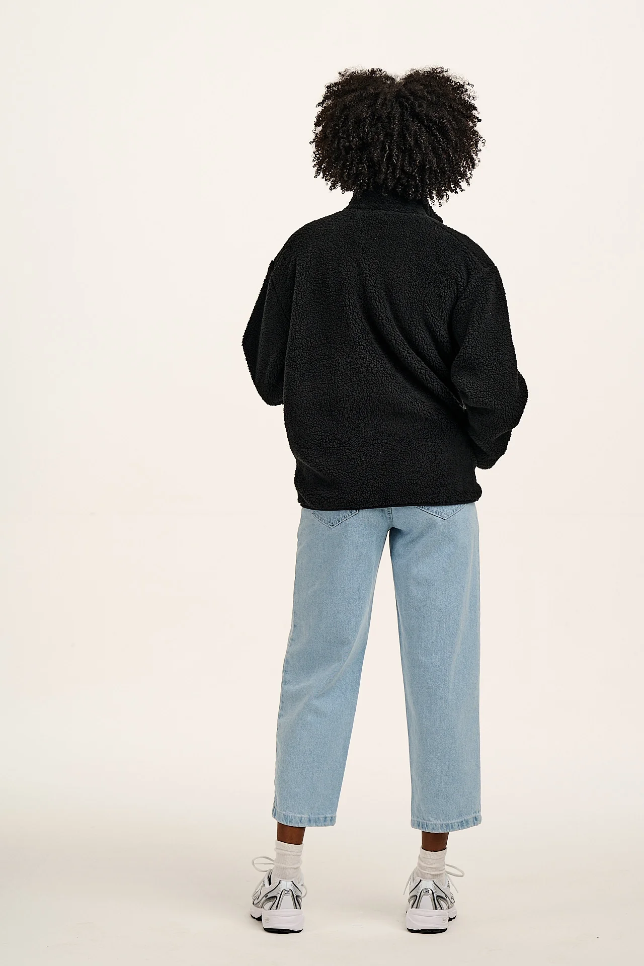 Harper - Borg Fleece Jacket in Black