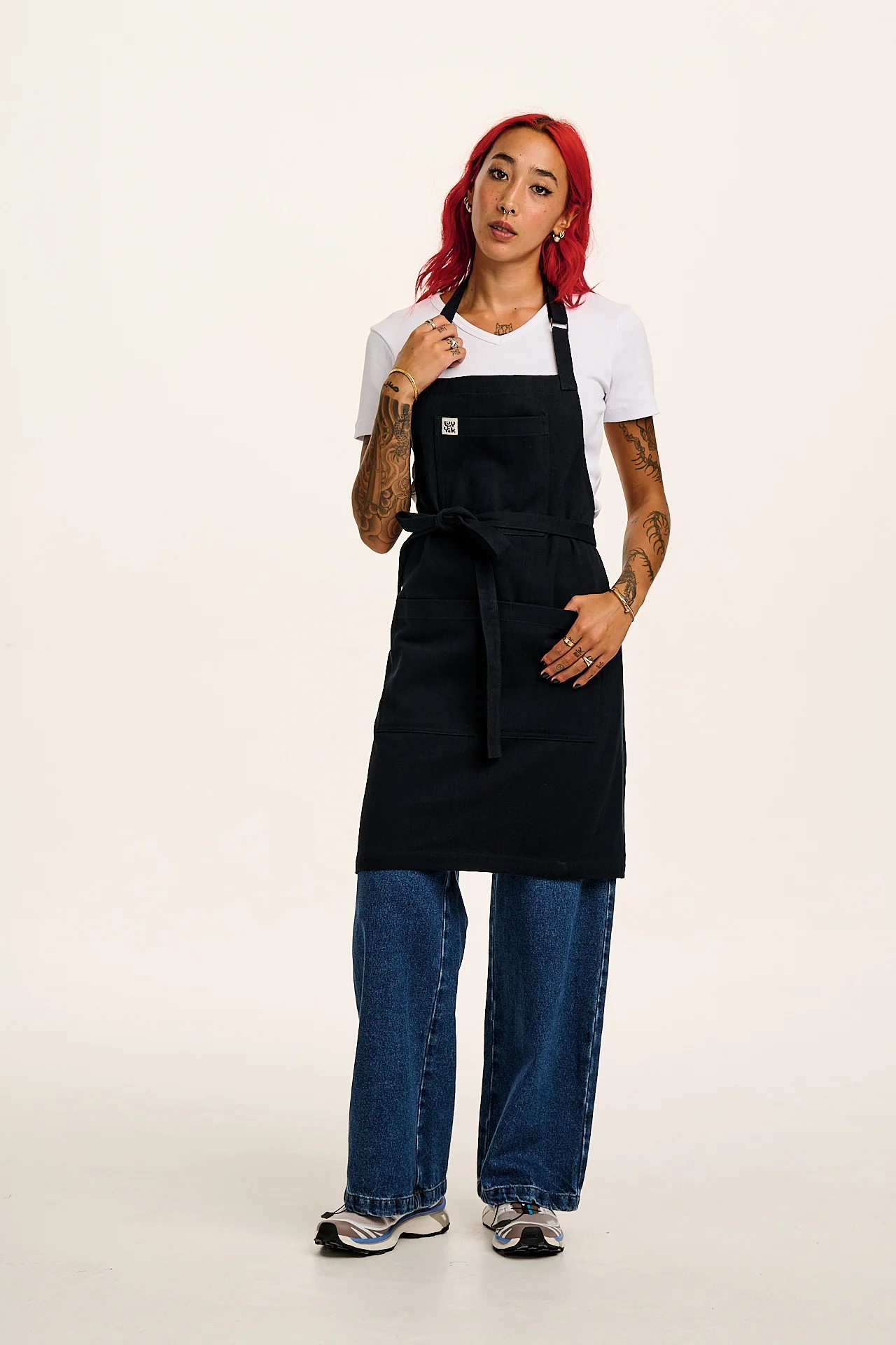 Ada - Heavyweight Cotton Apron in Black