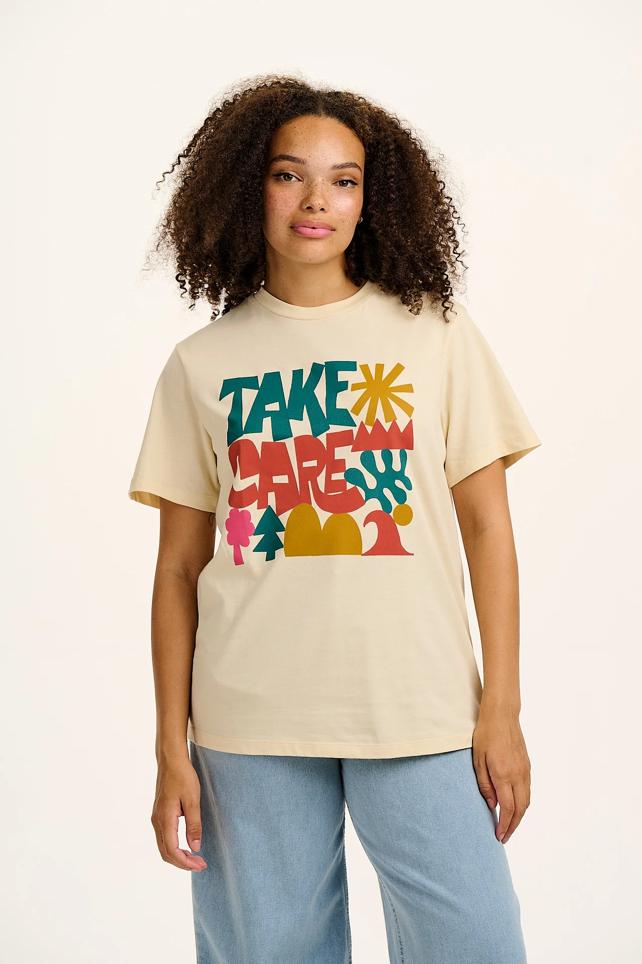 Denver - Cotton Tee in Take Care Print