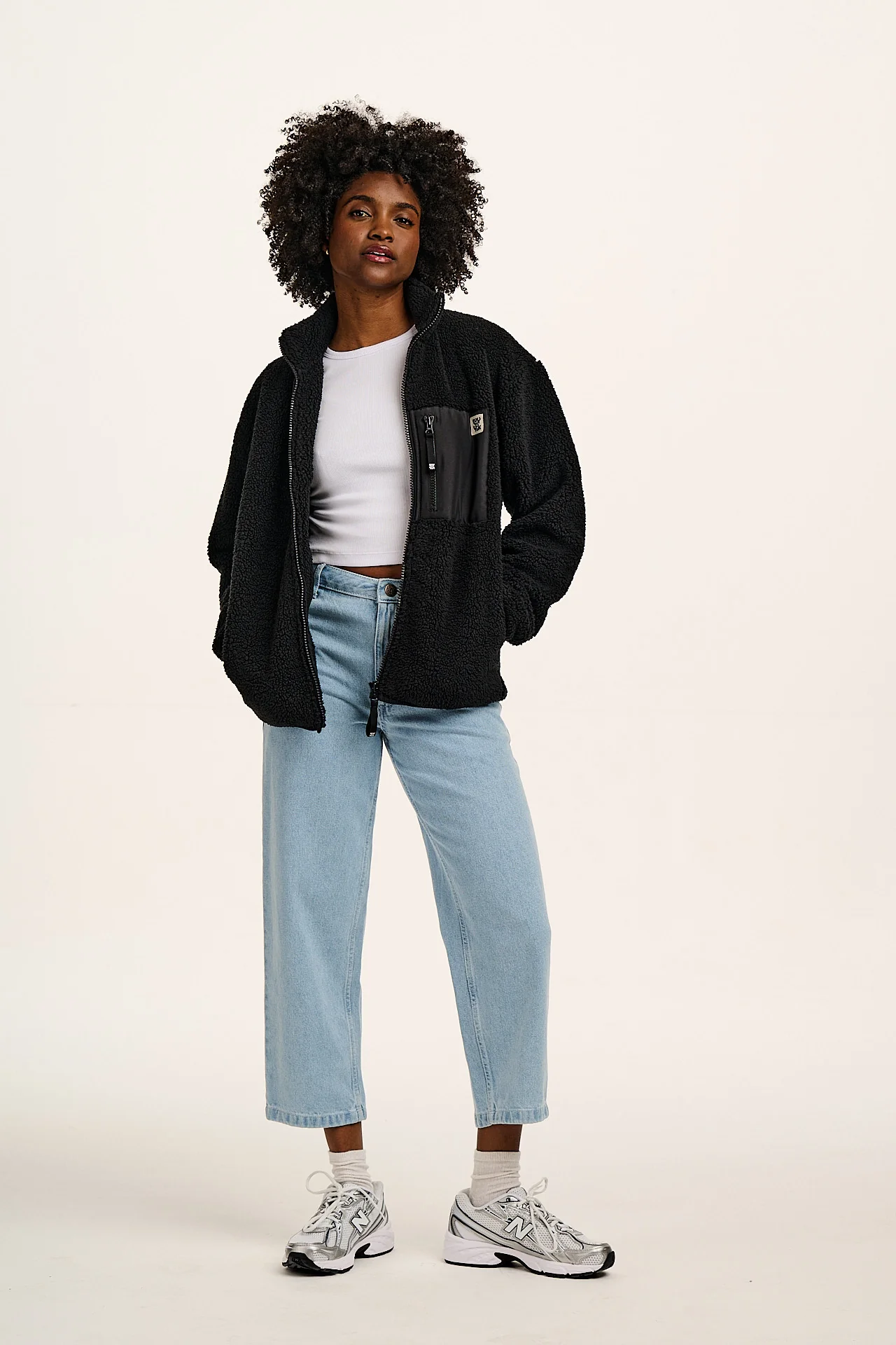 Harper - Borg Fleece Jacket in Black