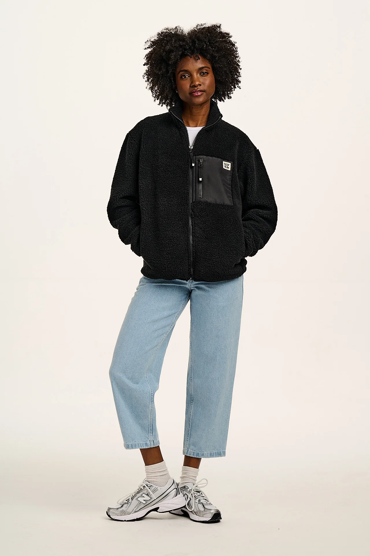 Harper - Borg Fleece Jacket in Black