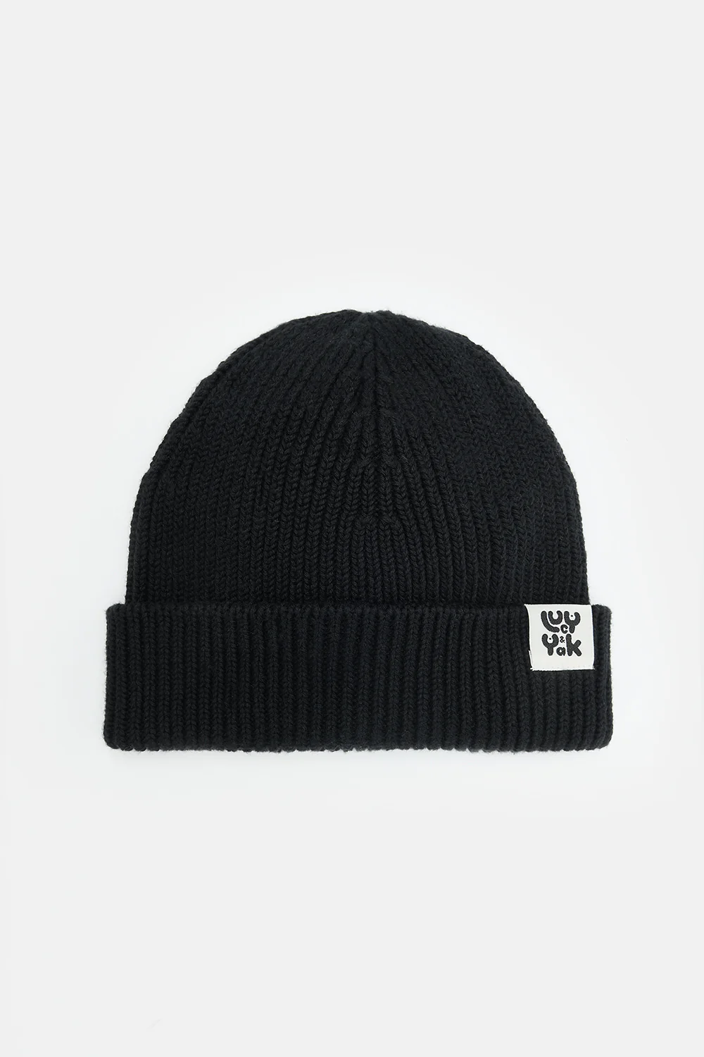 Luca - Knitted Cotton Beanie in Black