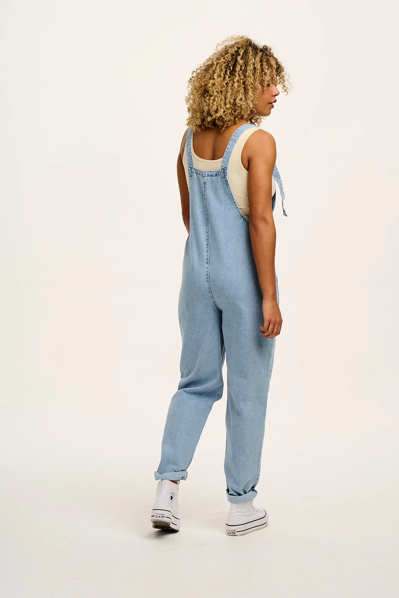 Original - Denim Dungarees in Light Wash Blue