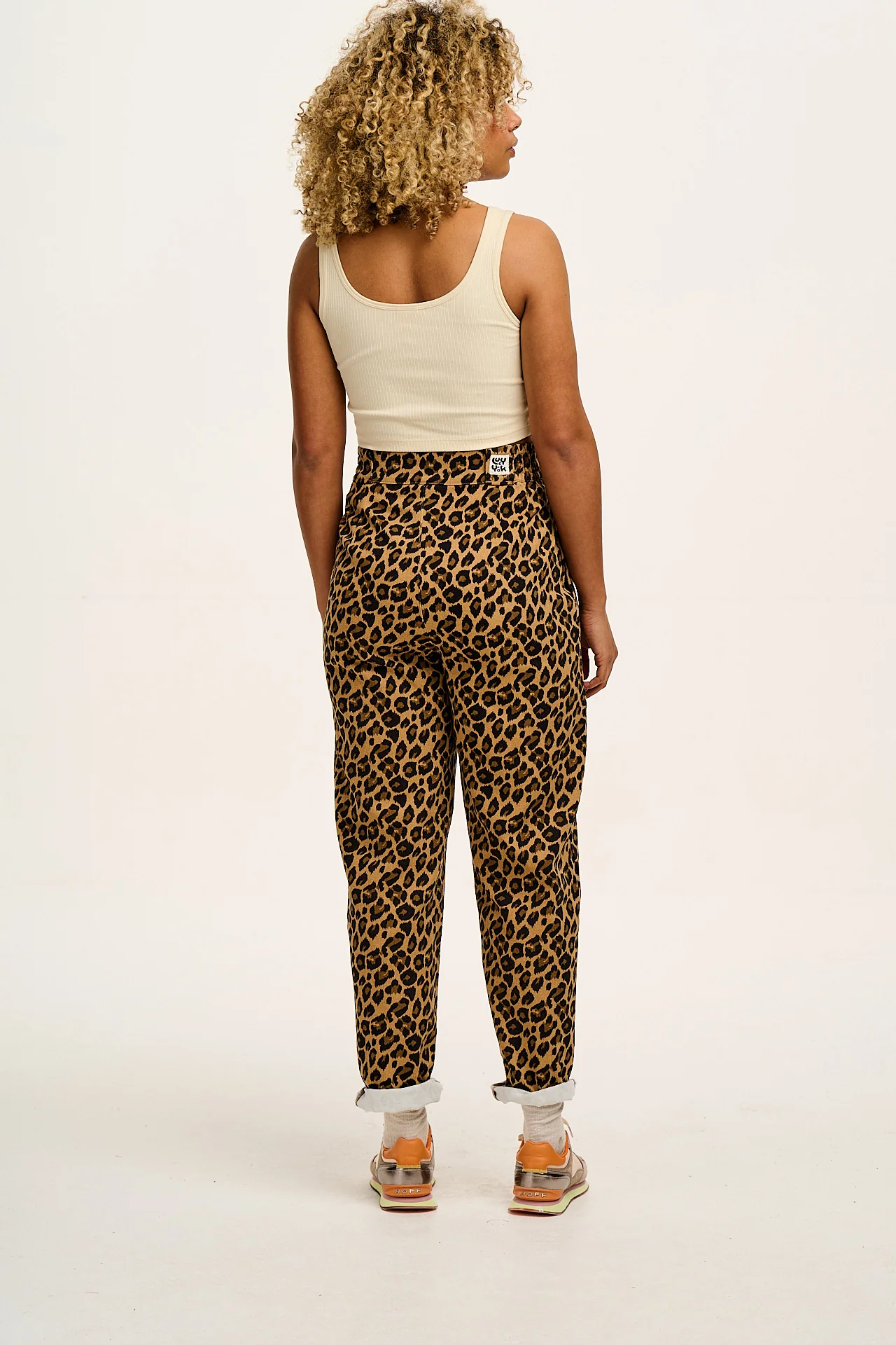 Addison - Cotton Jeans in Leopard Print