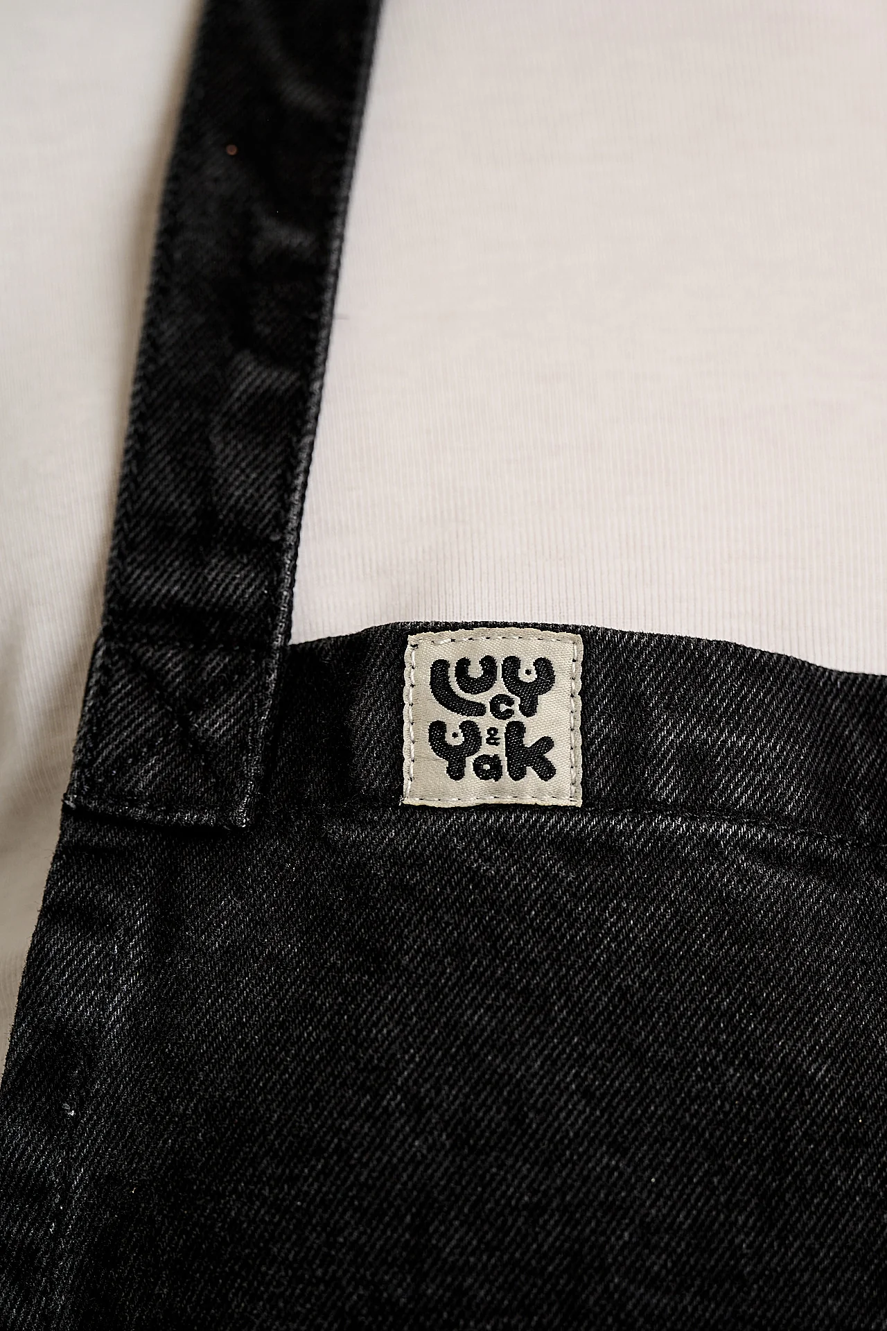 Amaia - Heavyweight Denim Apron in Washed Black