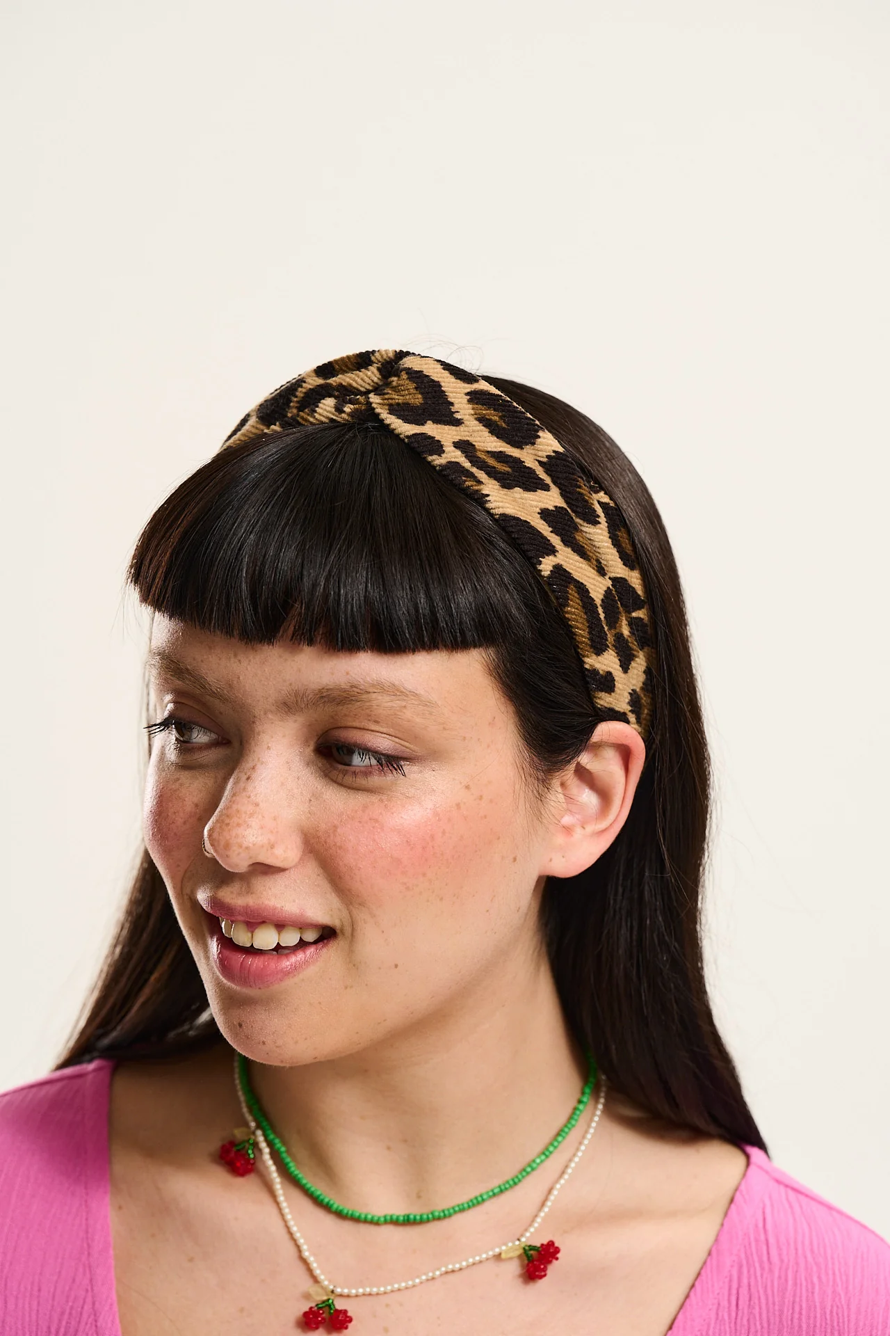 Hallie - Twist Top Headband in Leopard  Print