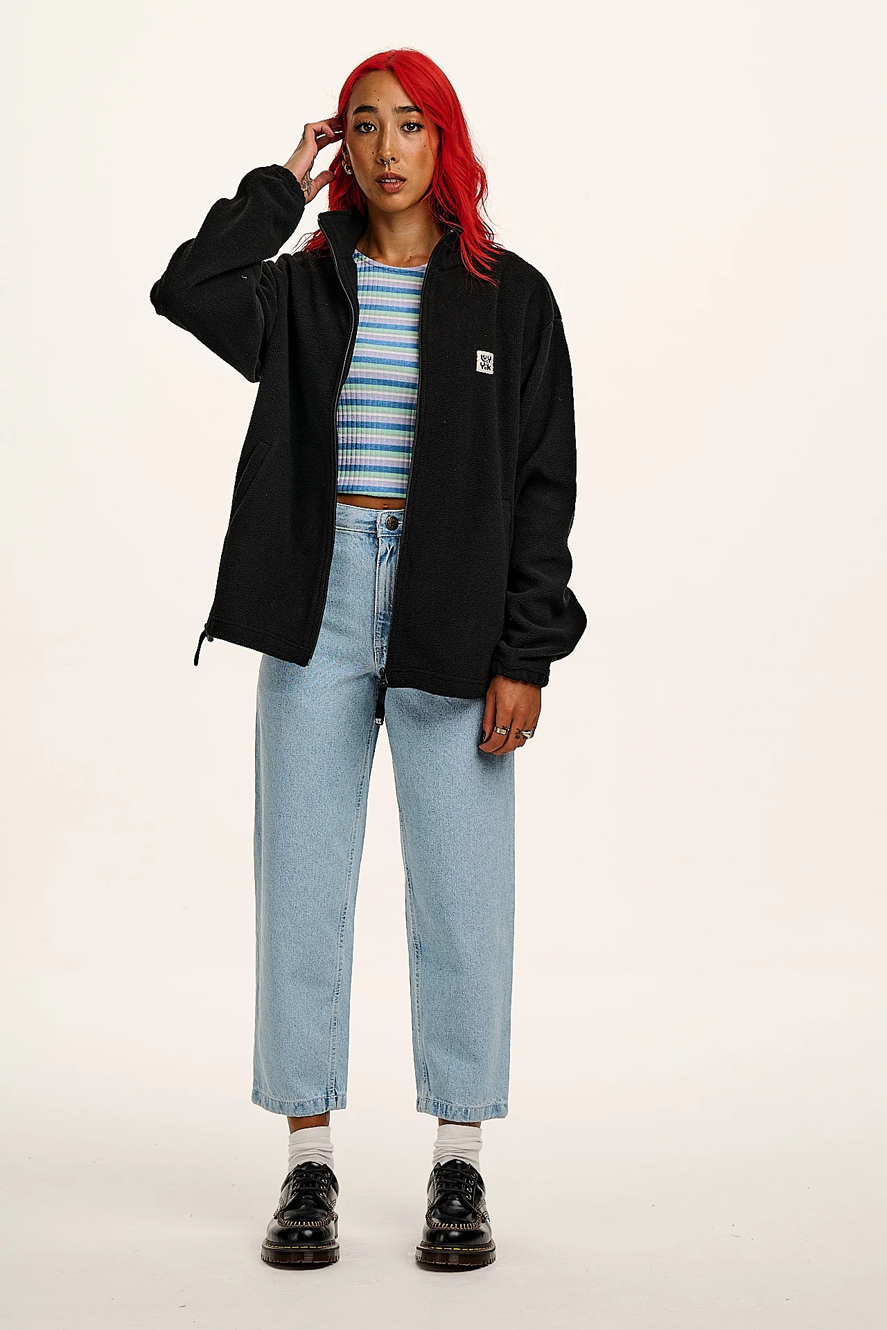 Nicks - Full Zip Polar Fleece in Black