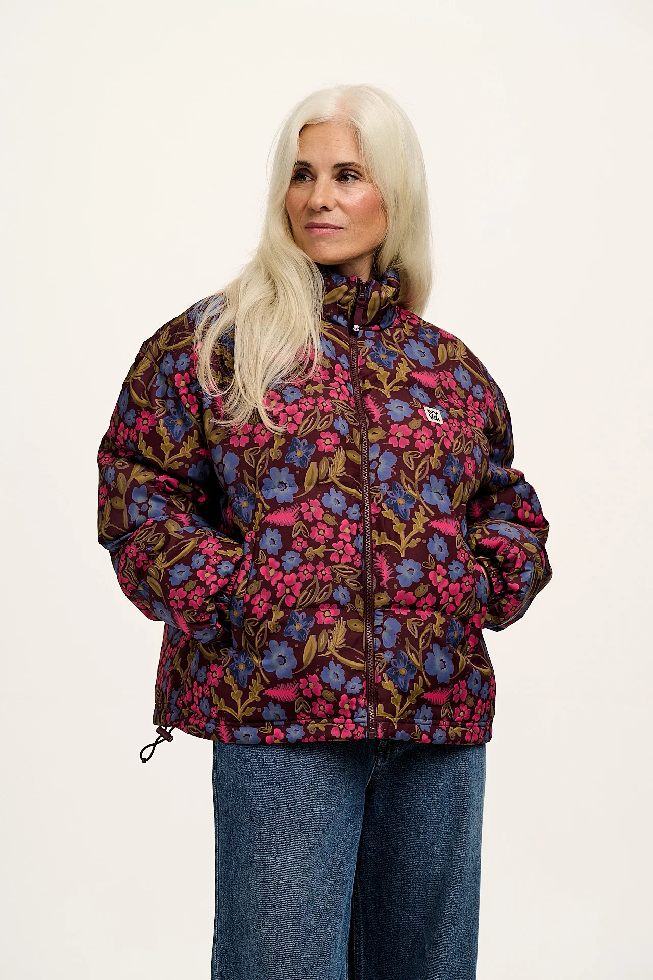 Paloma - Puffer Jacket in Grunge Ditsy Floral Print
