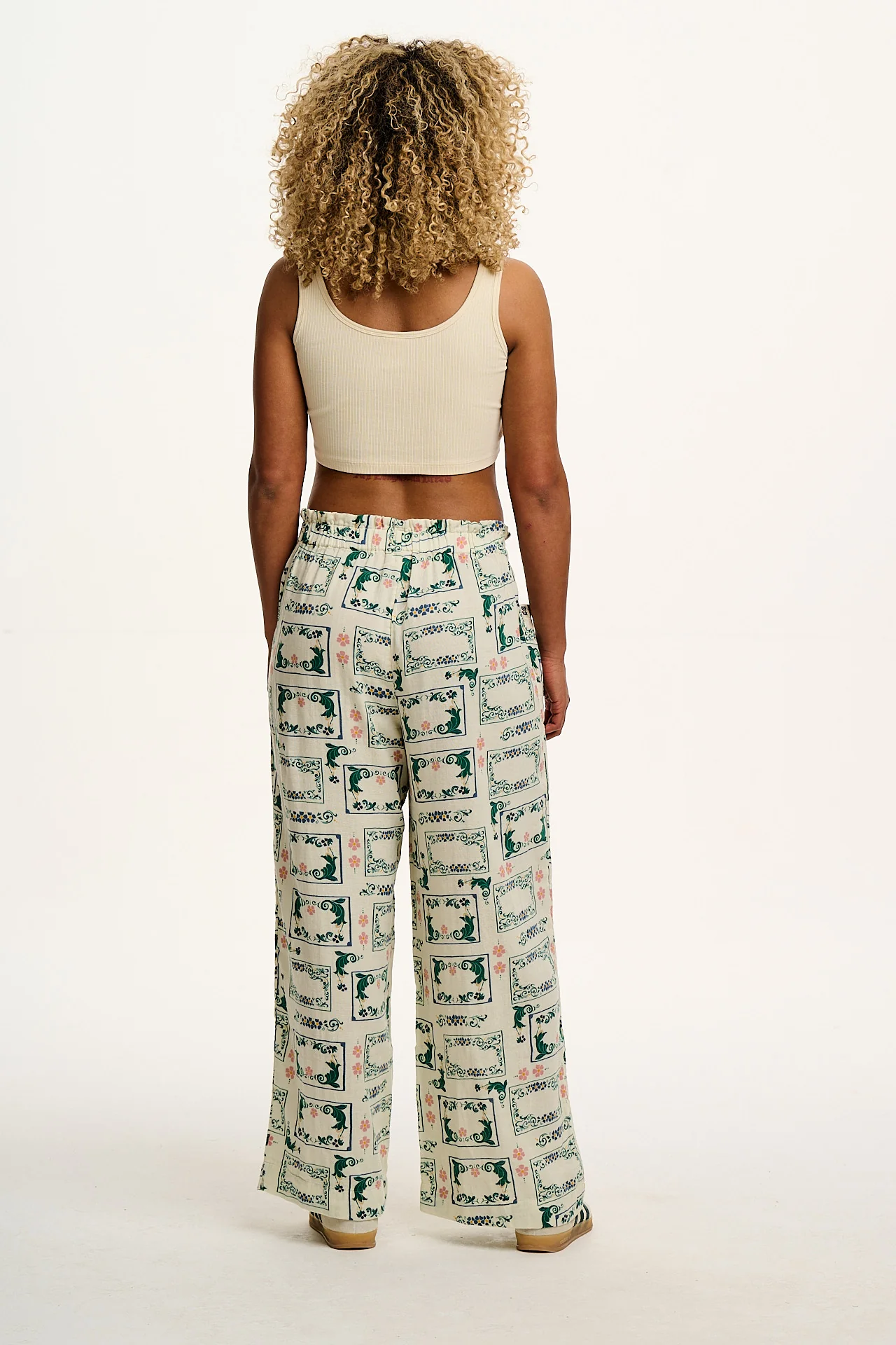 Sierra - Wide Leg  Cotton Trousers in Sweet Pea Print