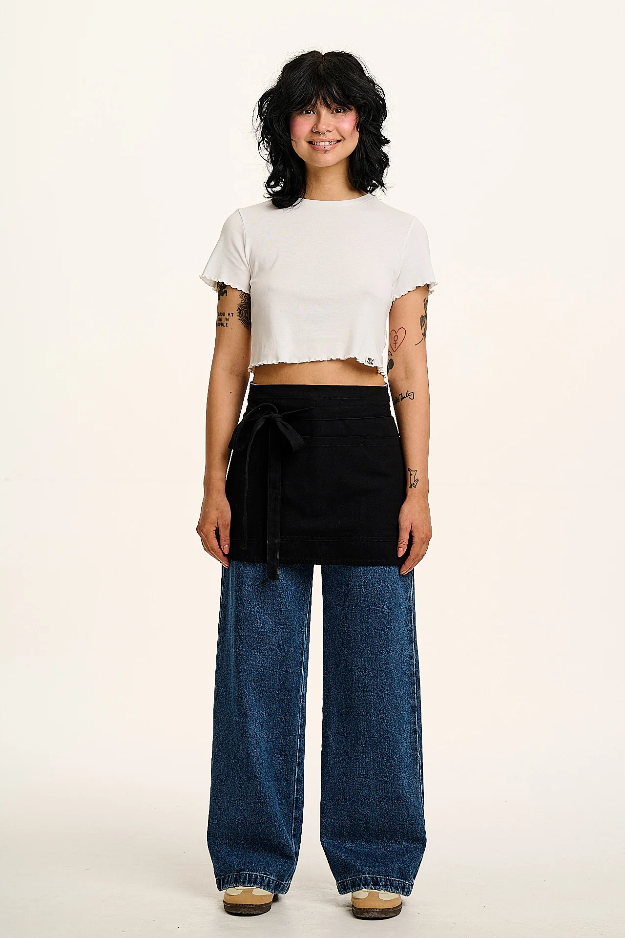 Millau - Midweight Cotton Waist Apron in Black