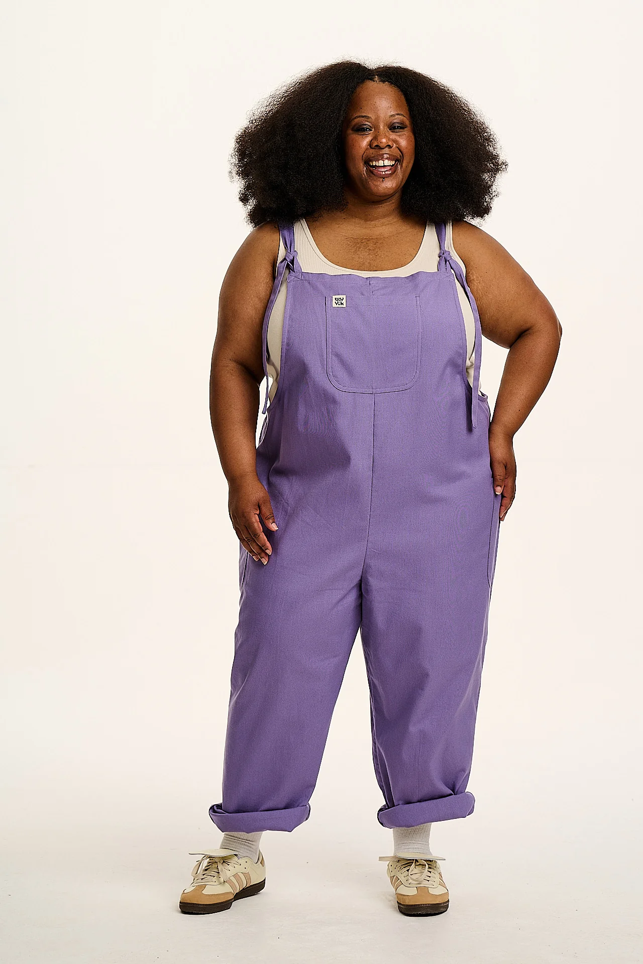 Una - Cotton Dungarees in Purple