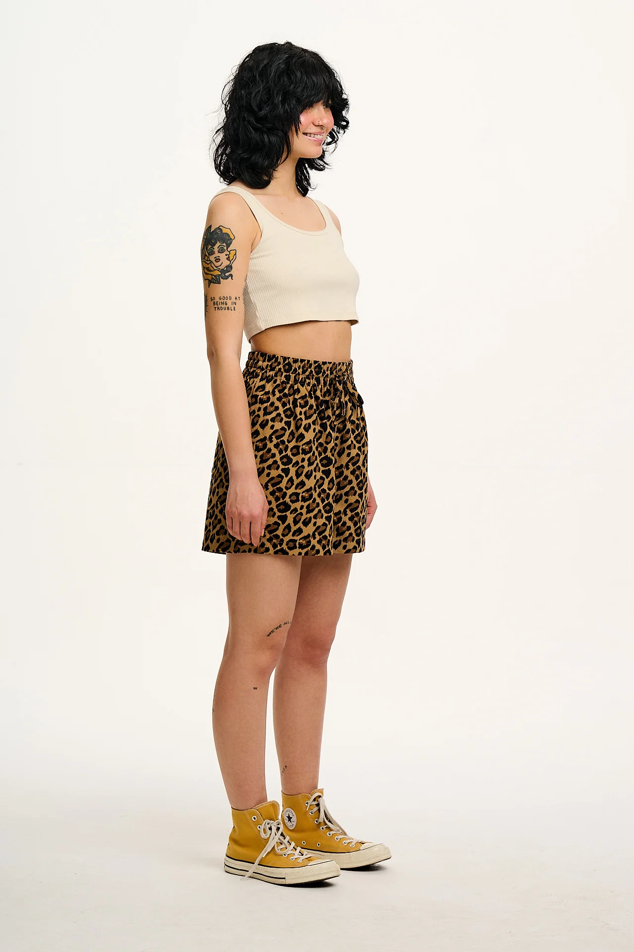 Charlie - Cotton Shorts in Leopard Print