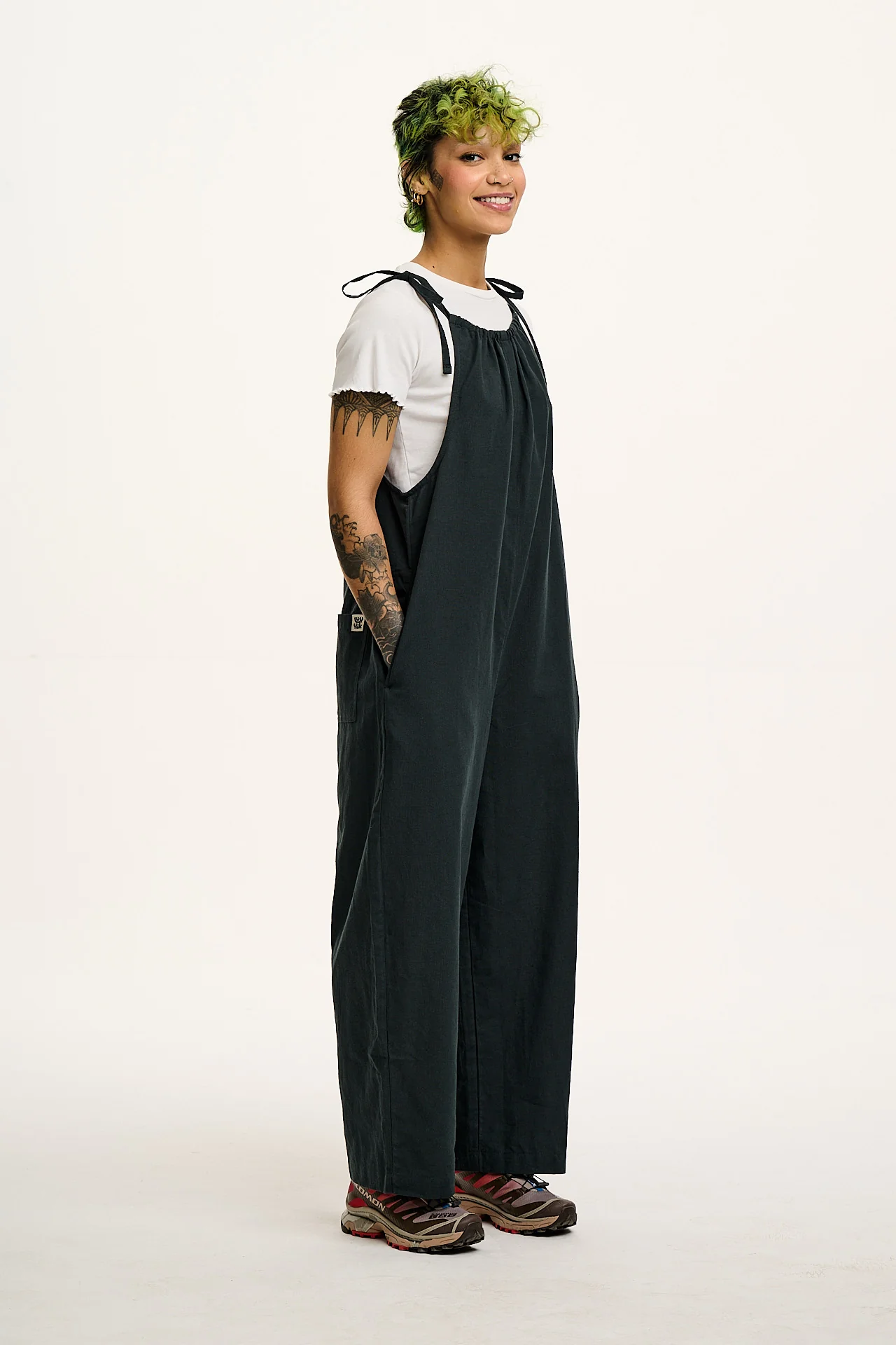 Ramona - Cotton & Linen Jumpsuit in Black