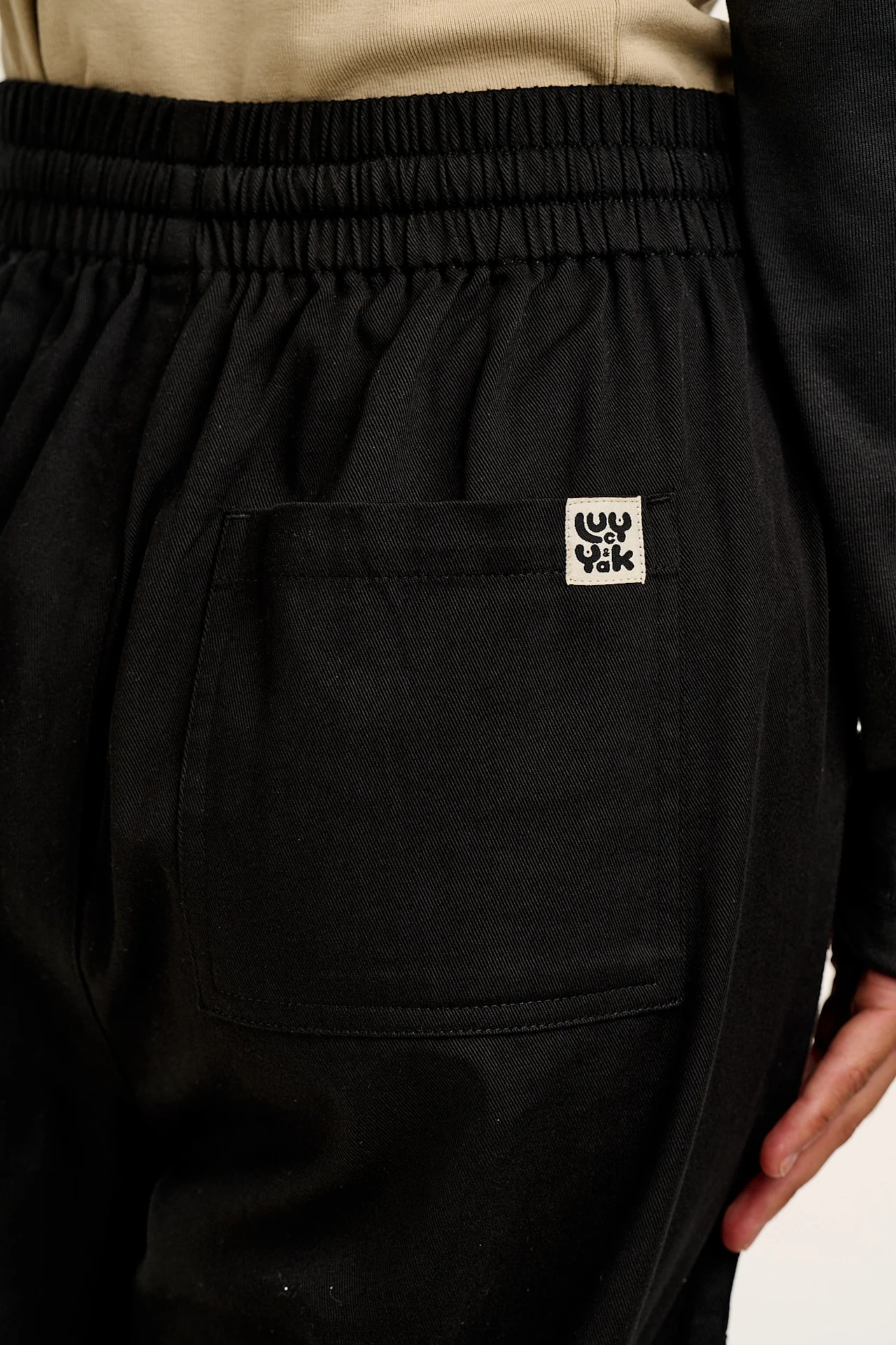 Chuck - Wide Leg Cotton Trousers in Black