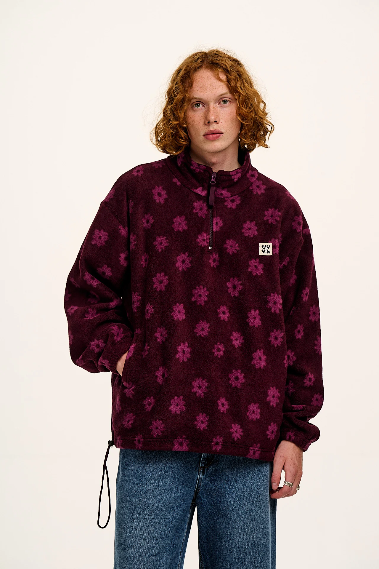 Stevie - Fleece in Purple Delano Floral Print
